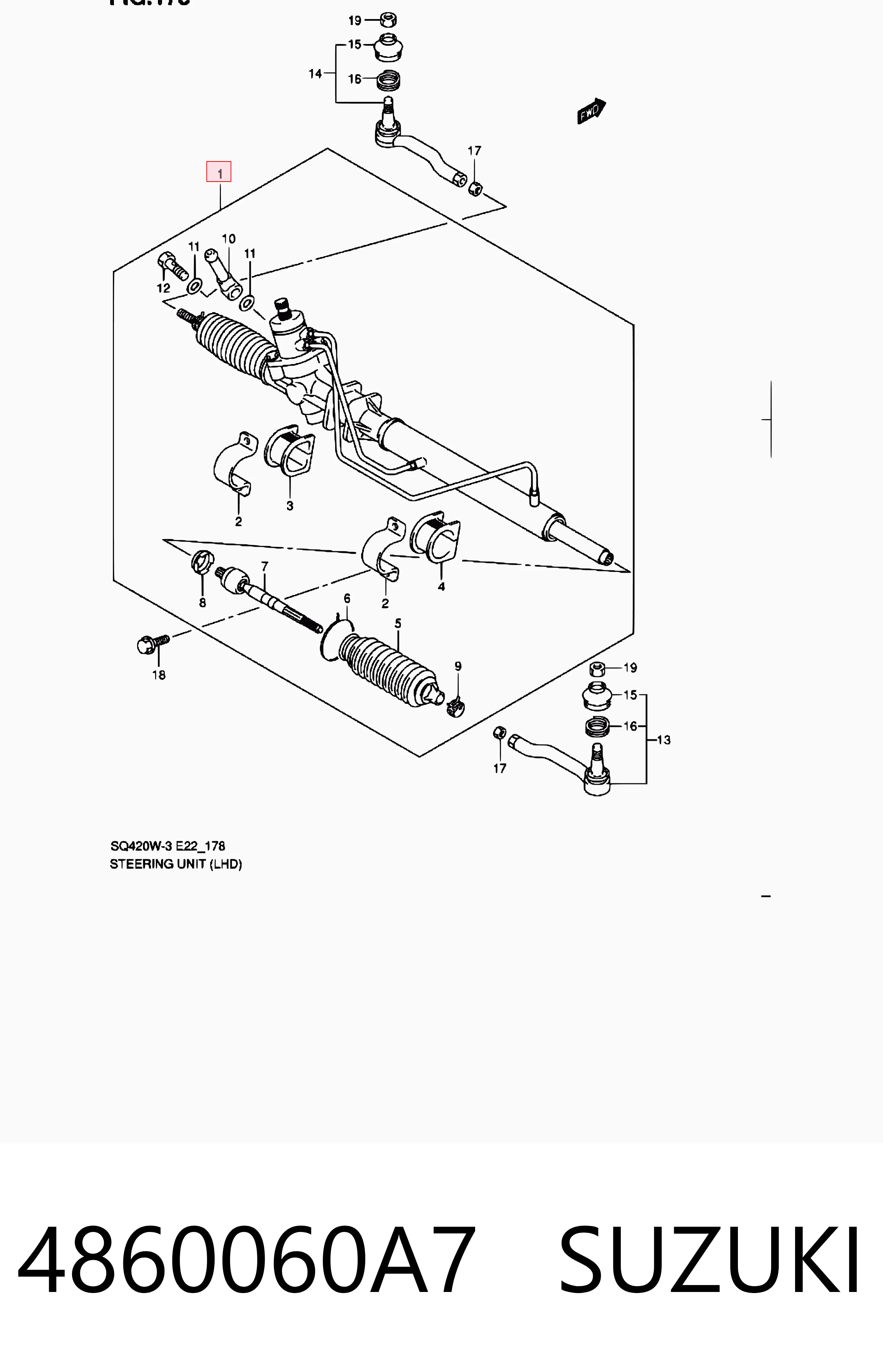 4860060A7 Suzuki Cremallera caja de direccion