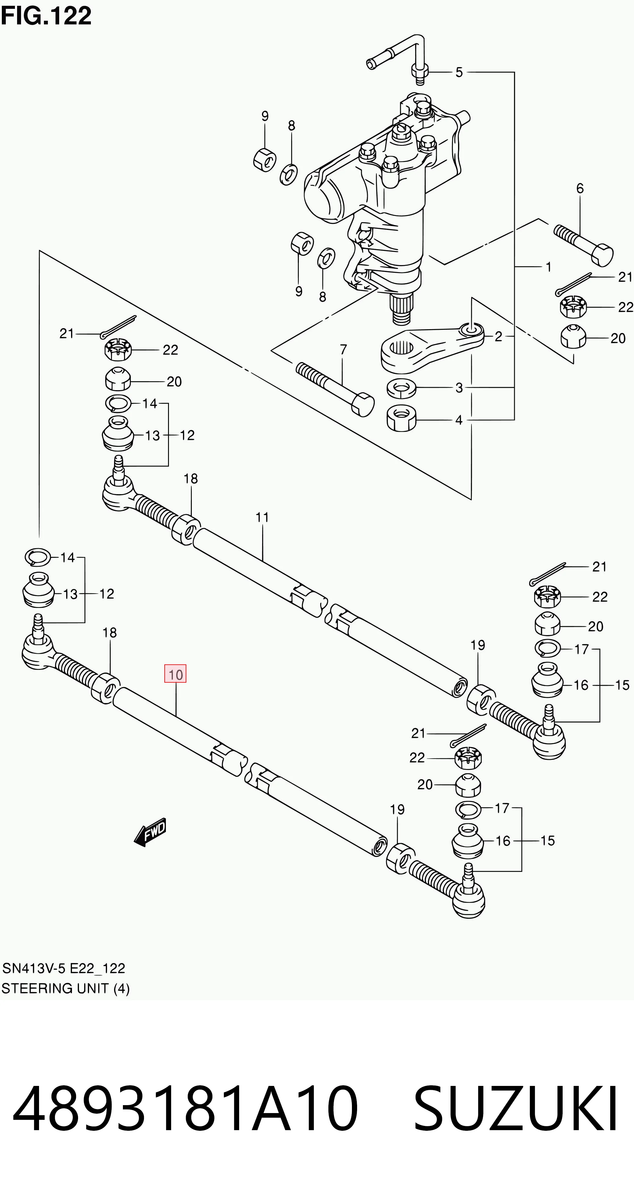 4893181A10 Suzuki Barra de dirección derecha