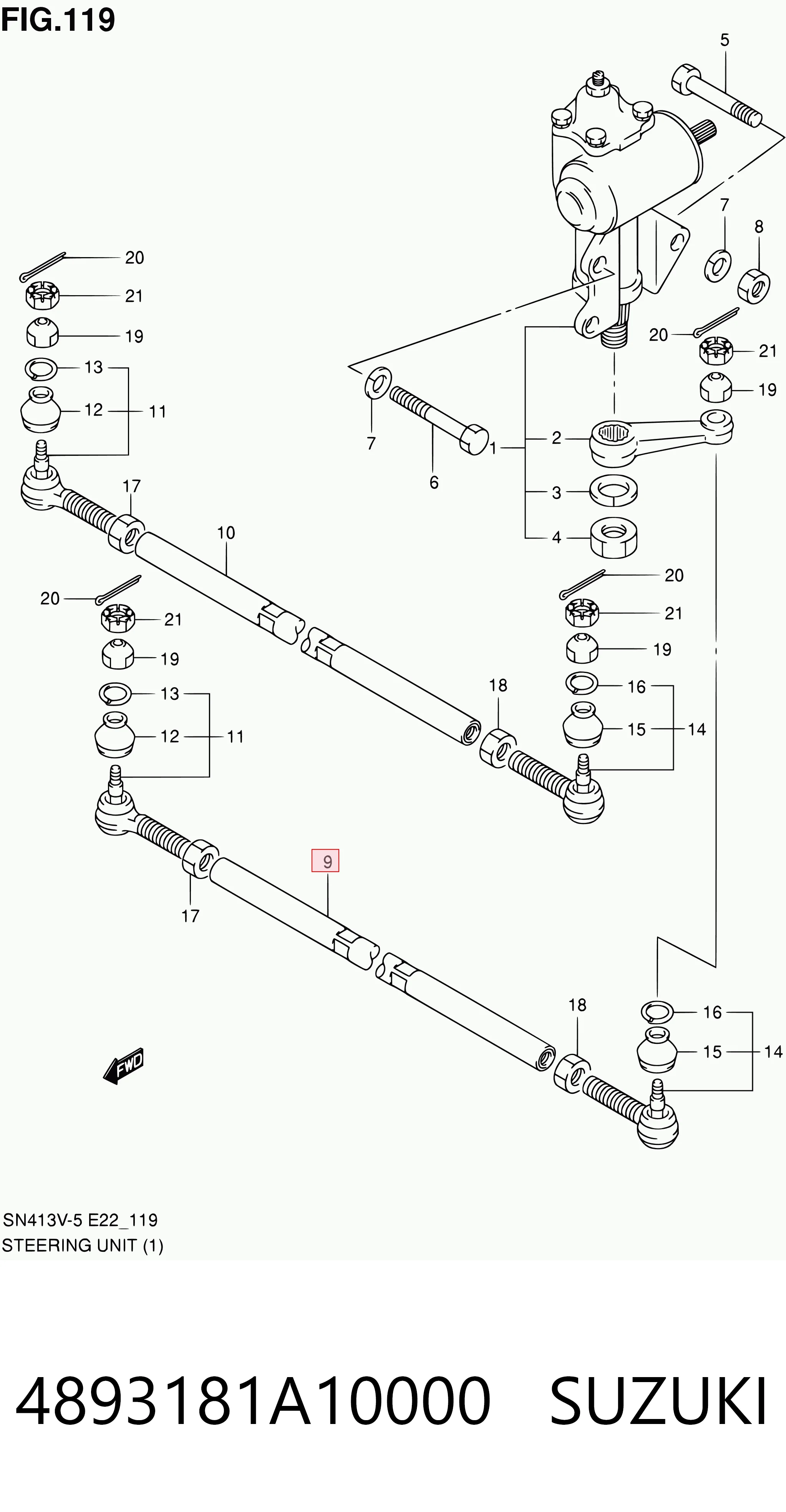 4893181A10000 Suzuki Barra de dirección derecha