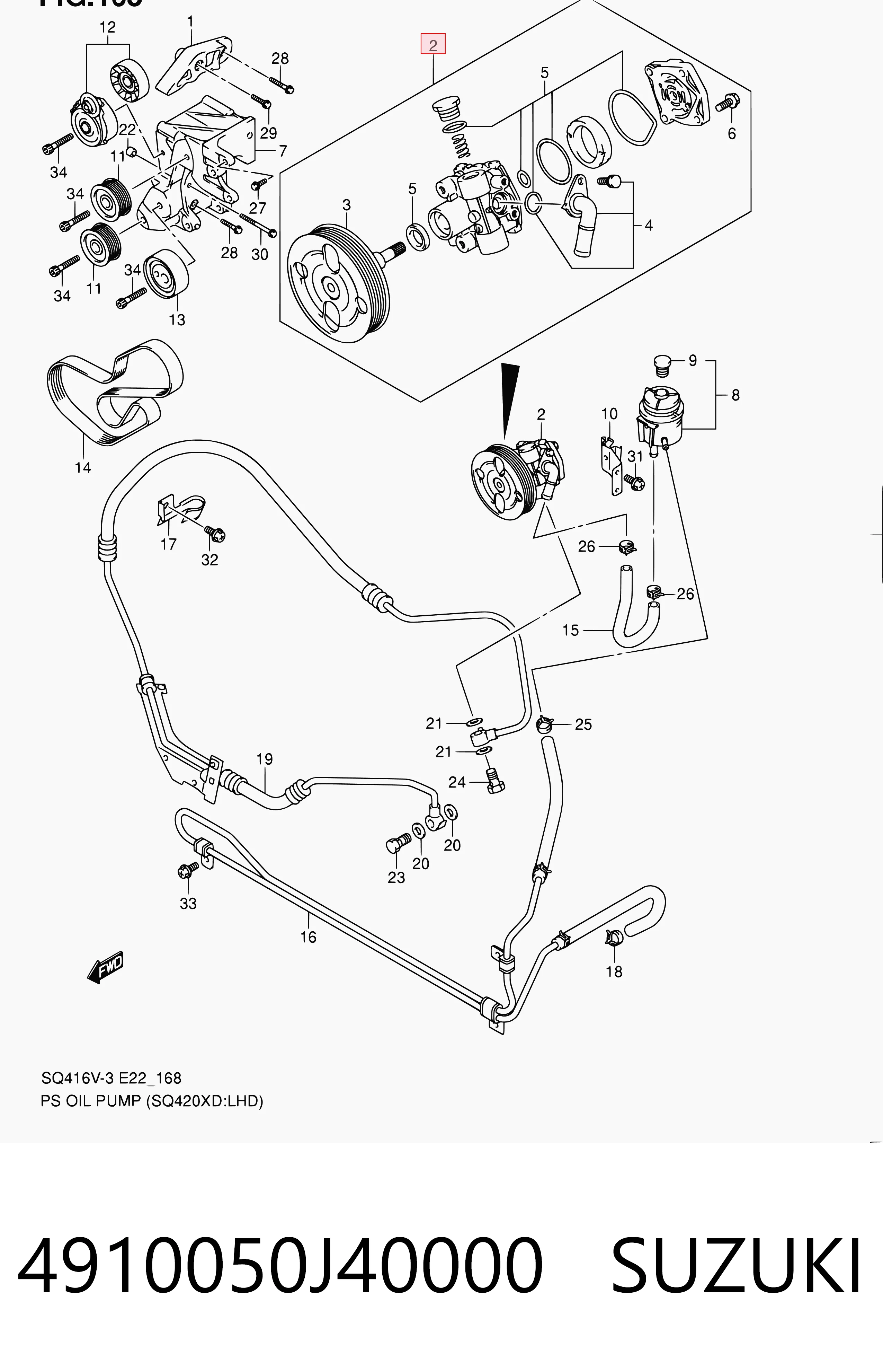 Bomba de dirección hidráulica Toyota 4910050J40