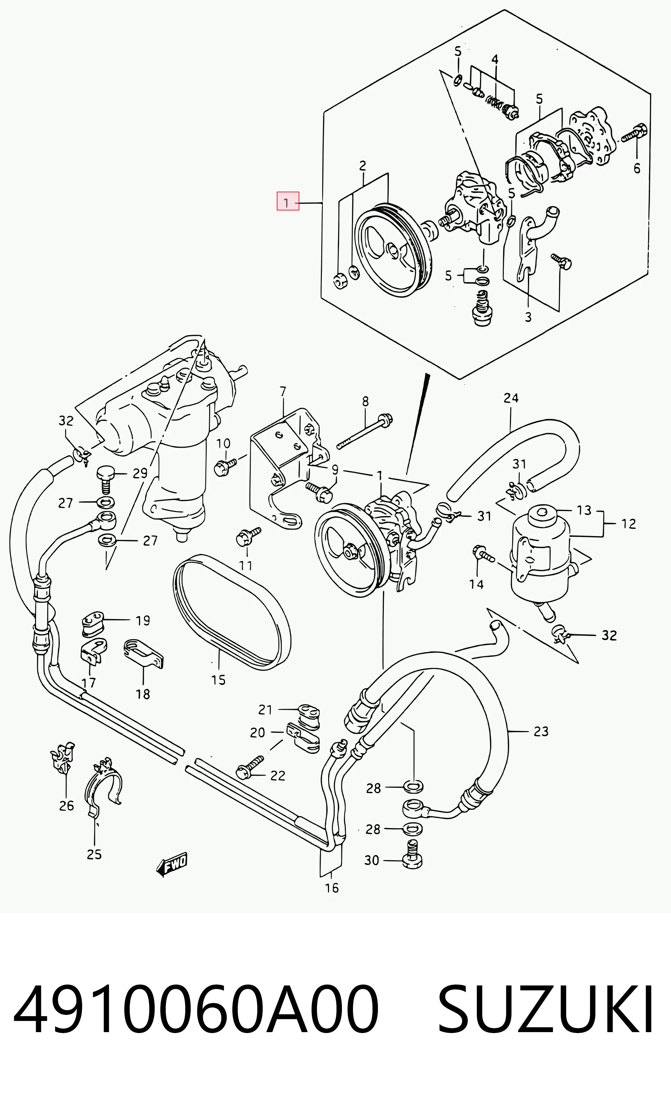 4910060A00 Suzuki Bomba hidráulica de dirección