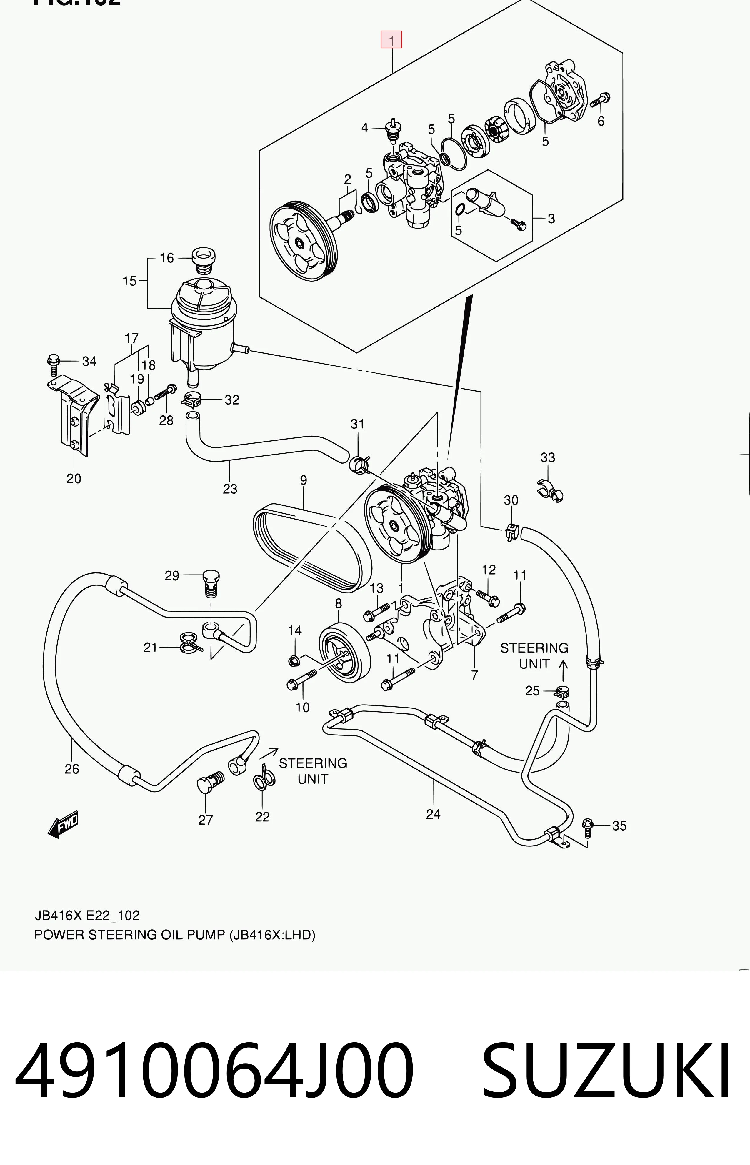 4910064J00 Suzuki Bomba hidráulica de dirección