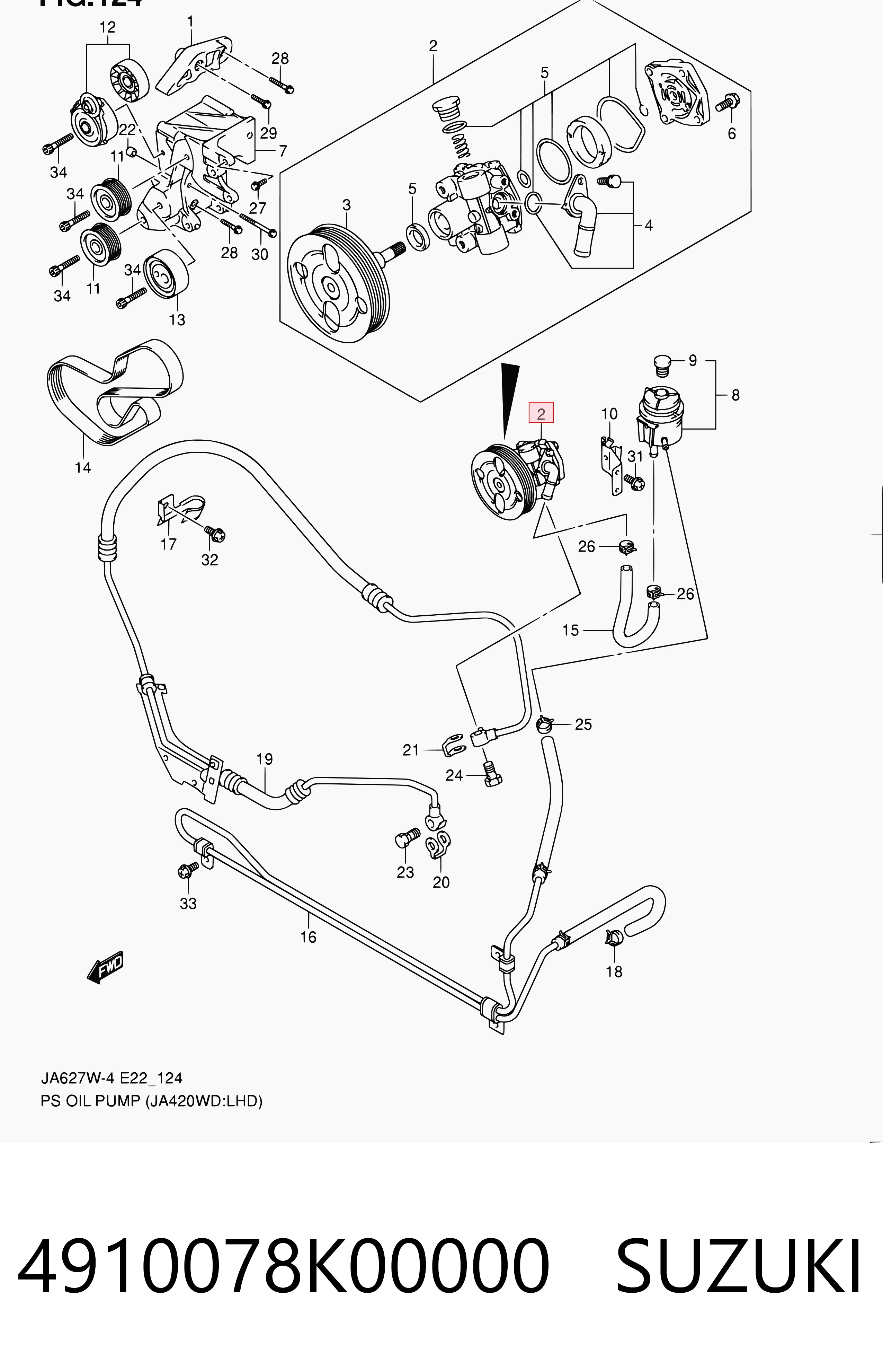 Bomba de dirección hidráulica Toyota 4910050J40