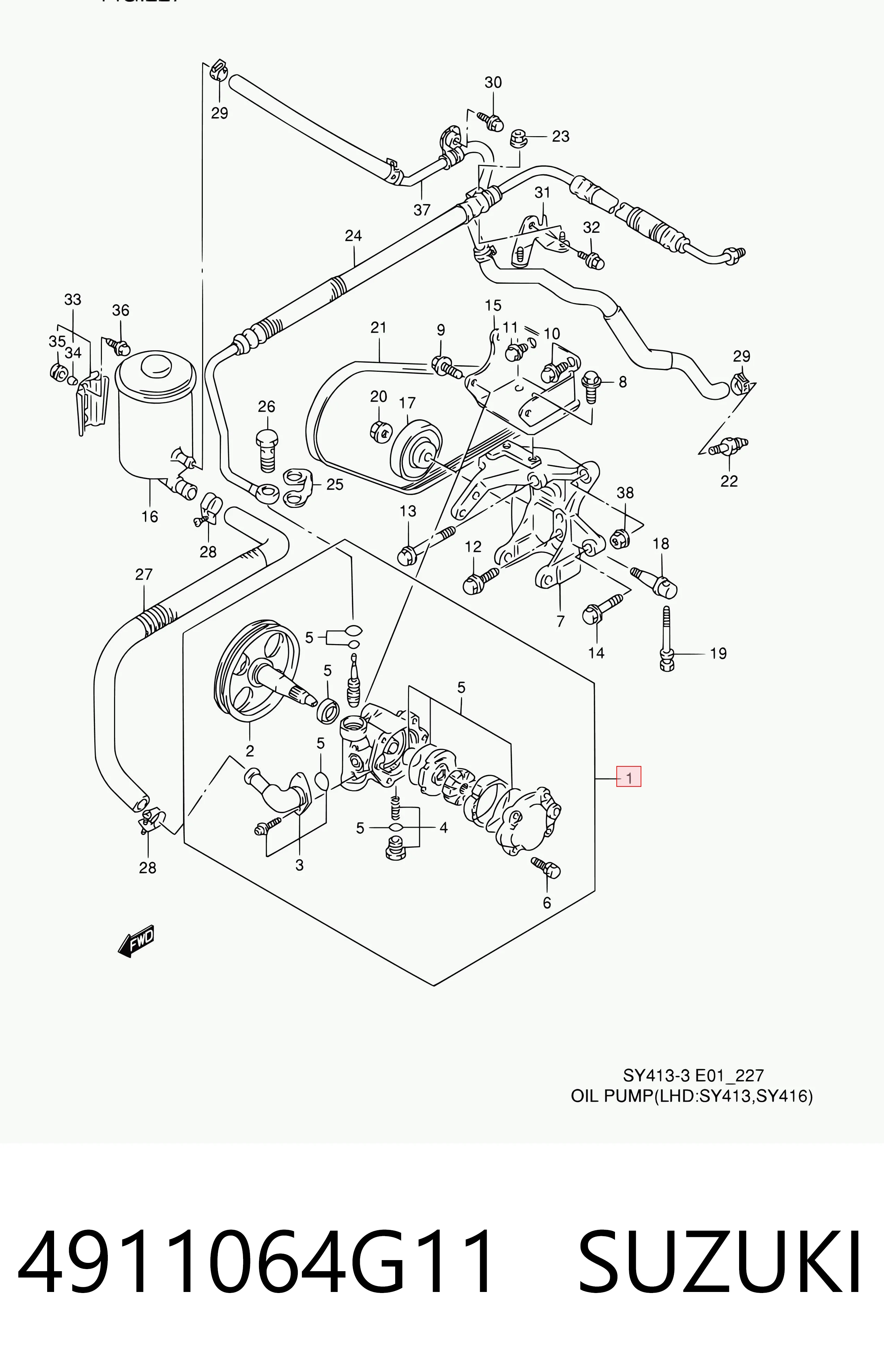Bomba hidráulica de dirección para Suzuki Baleno  EG