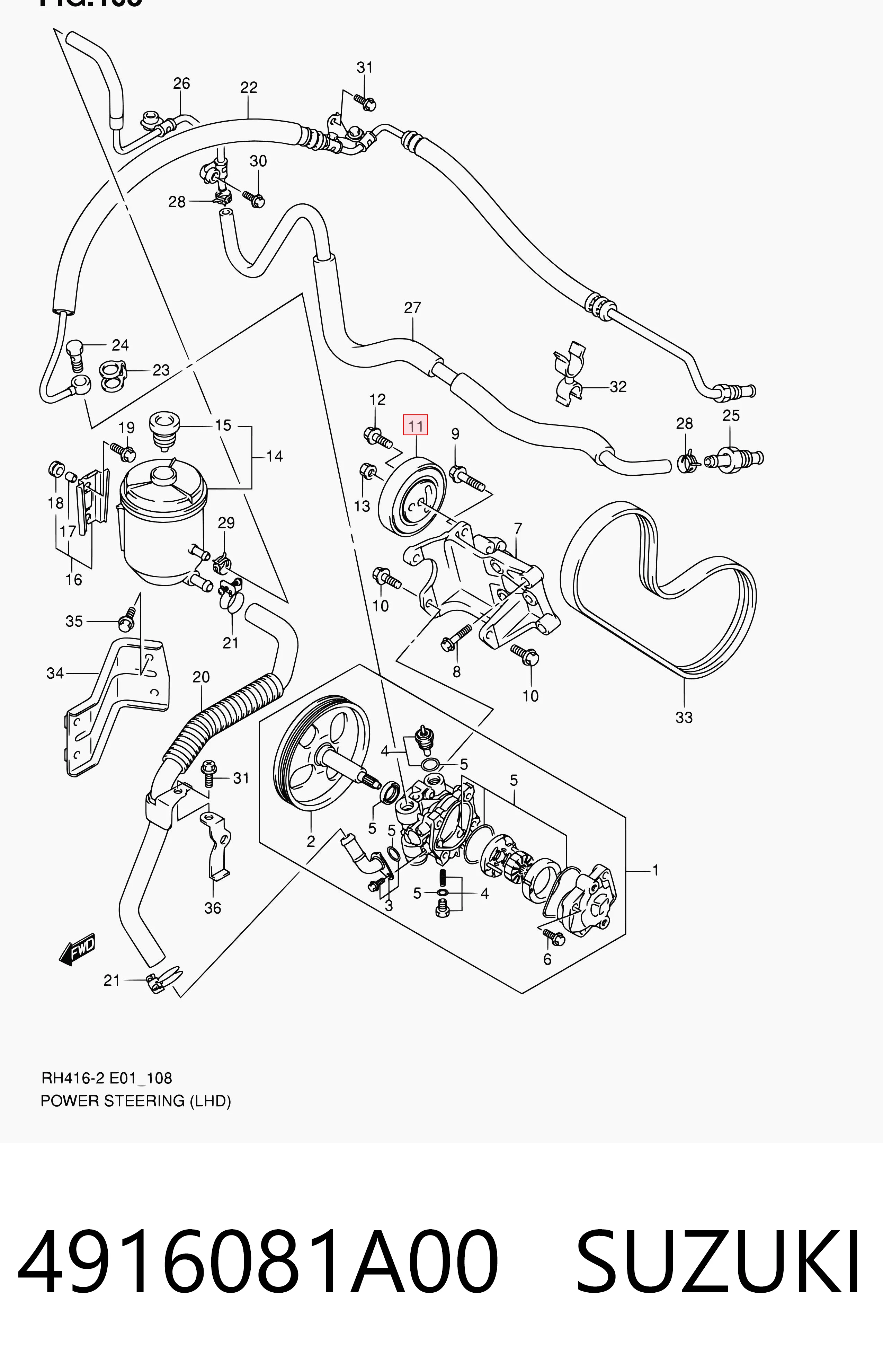 4916081A00 Suzuki Polea tensora