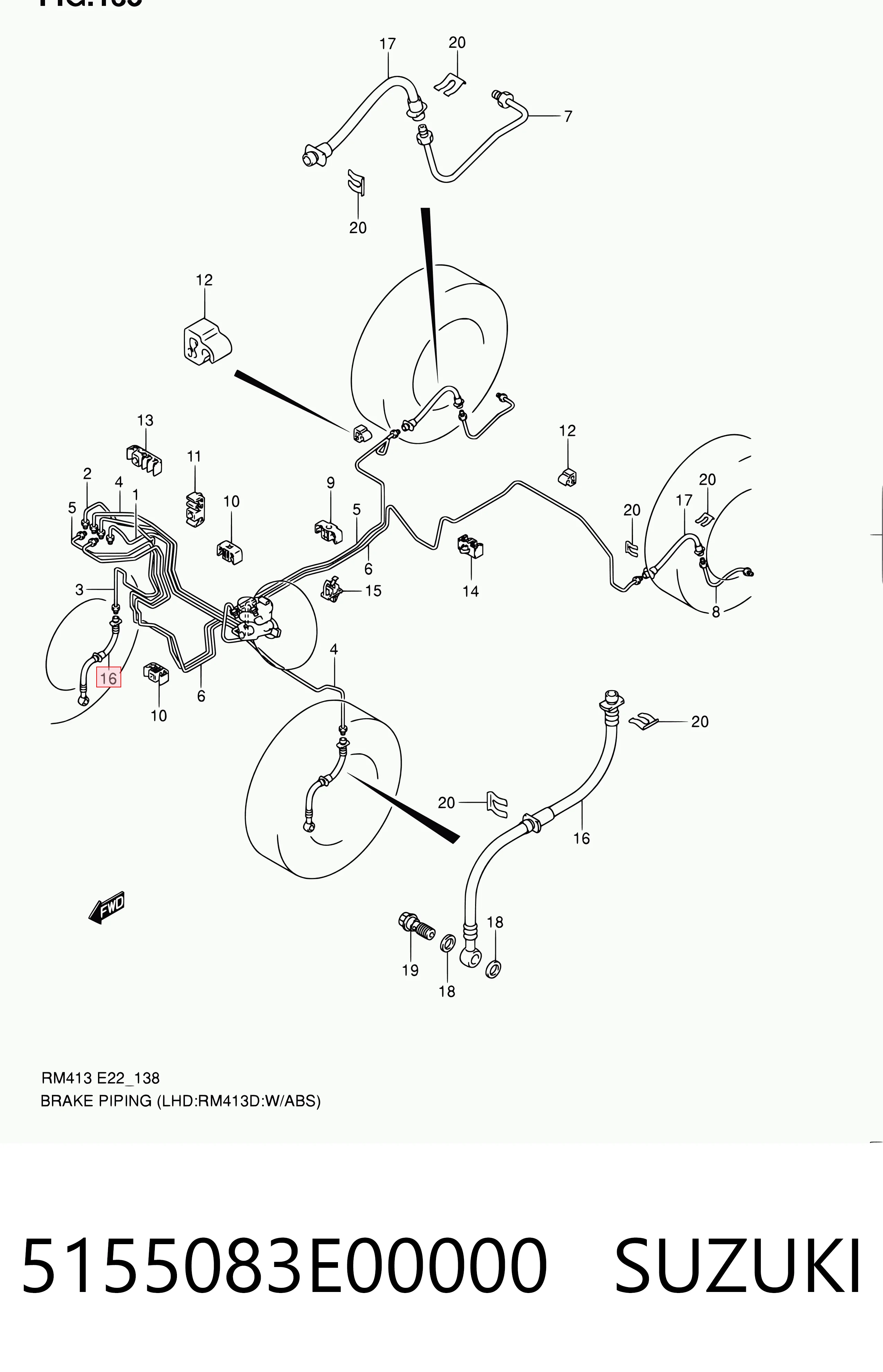Latiguillos de freno delantero para Suzuki Ignis FH