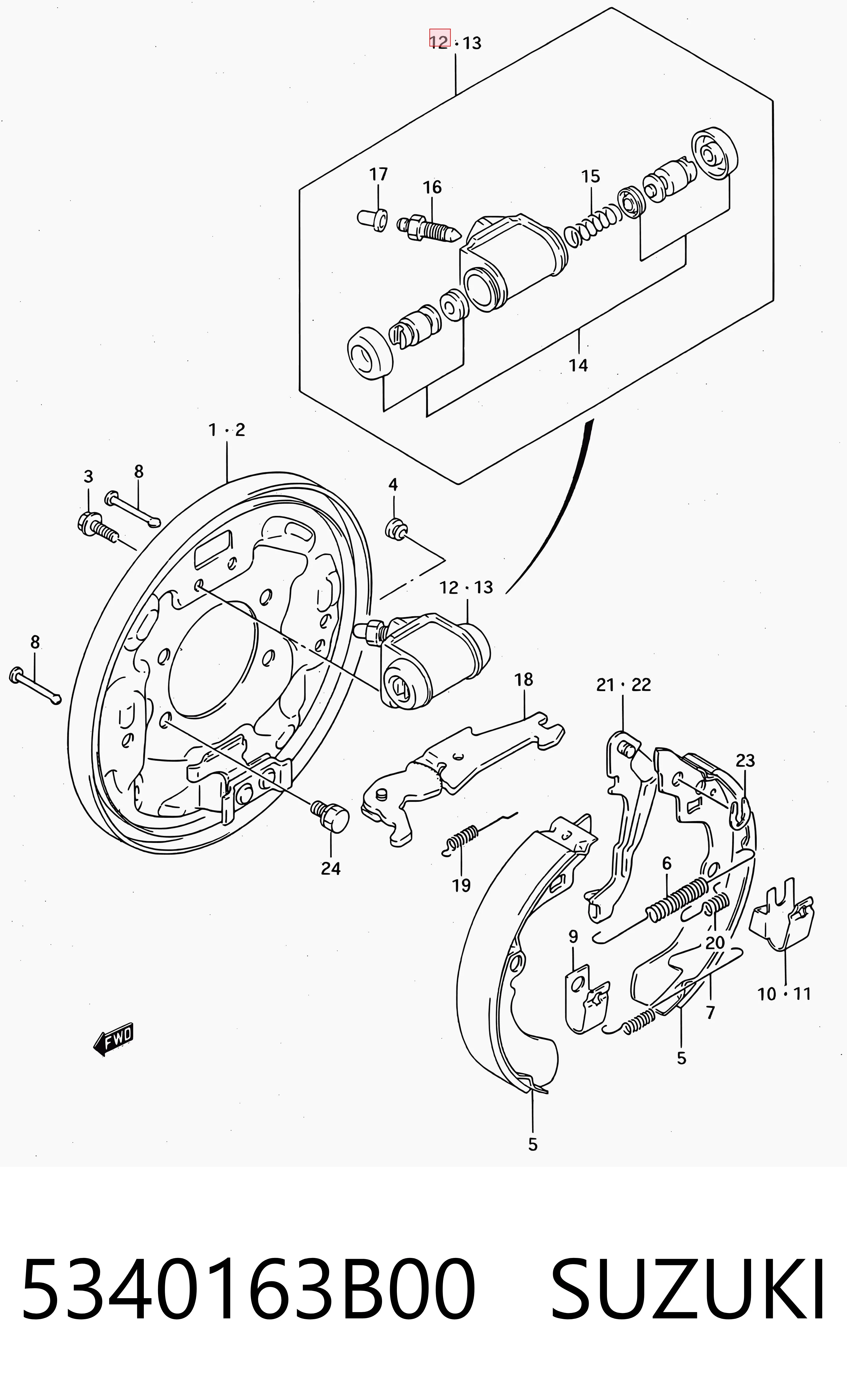 Bombín de freno de rueda trasero Suzuki Baleno  desde 14,39 €
