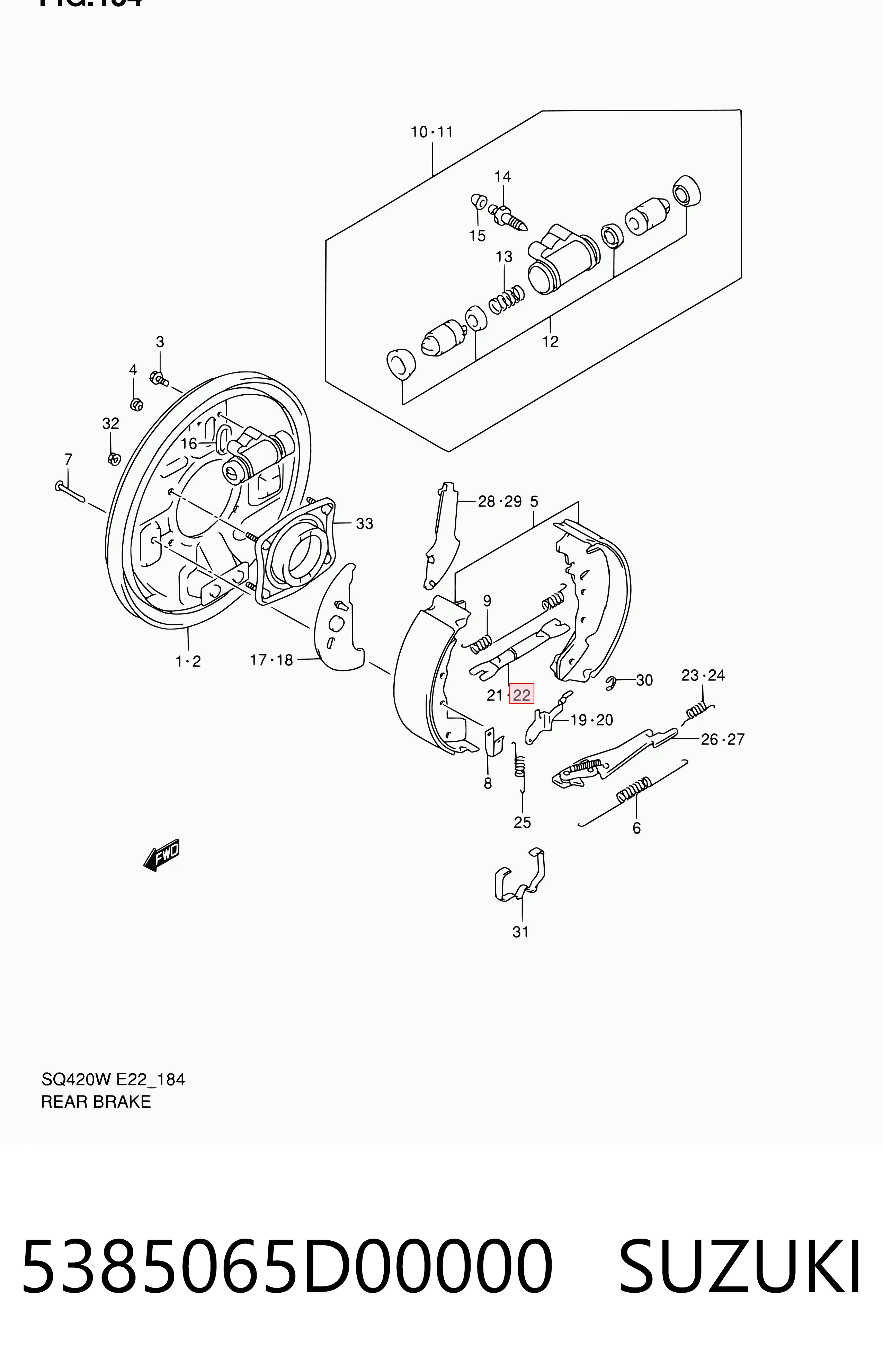 Tensor de tambor de freno 5385065D00000 SUZUKI