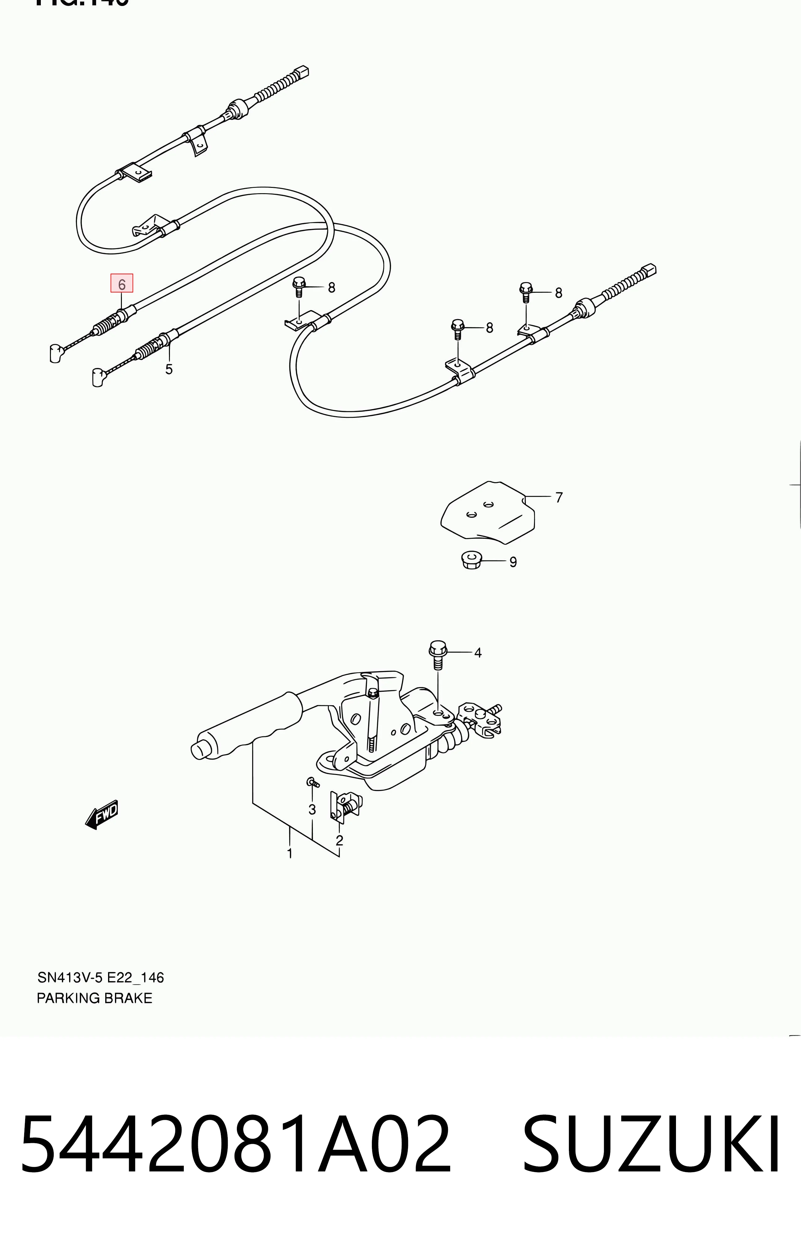 Cable de freno de mano trasero izquierdo para Suzuki Jimny SN, JB