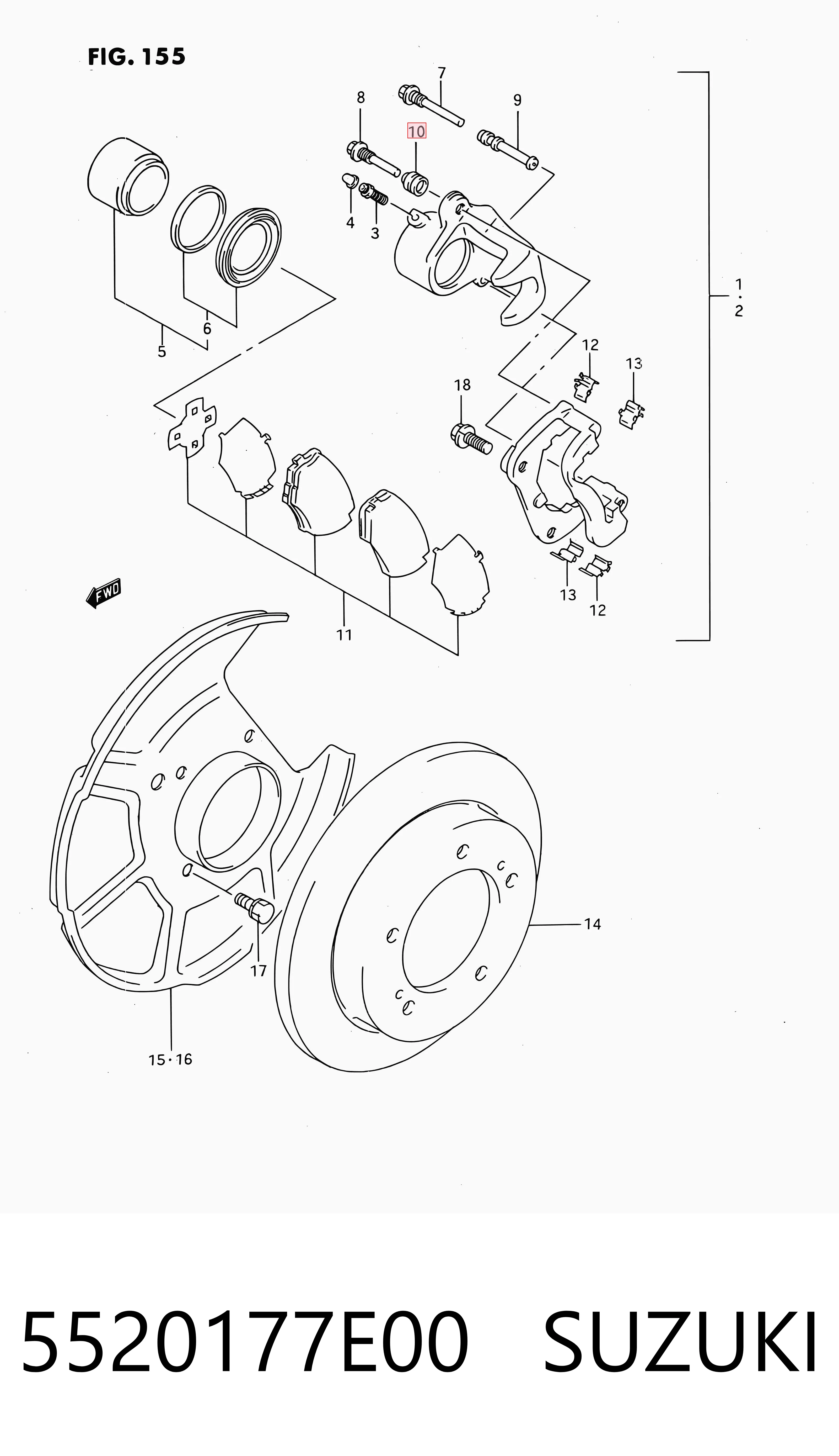 5520177E00 Suzuki Kit de reparación de pinzas