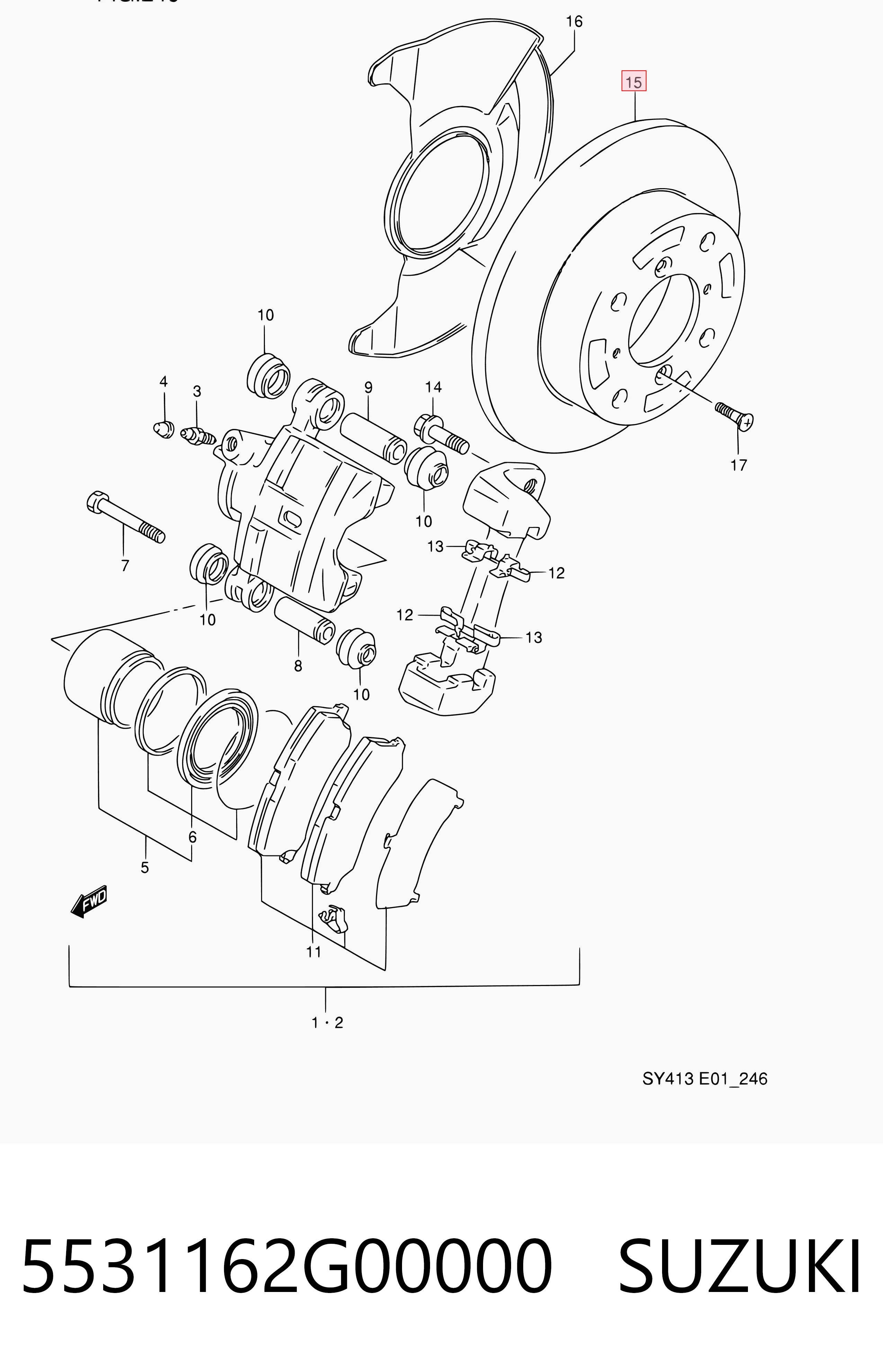 Disco de freno delantero 5531162G00000 SUZUKI