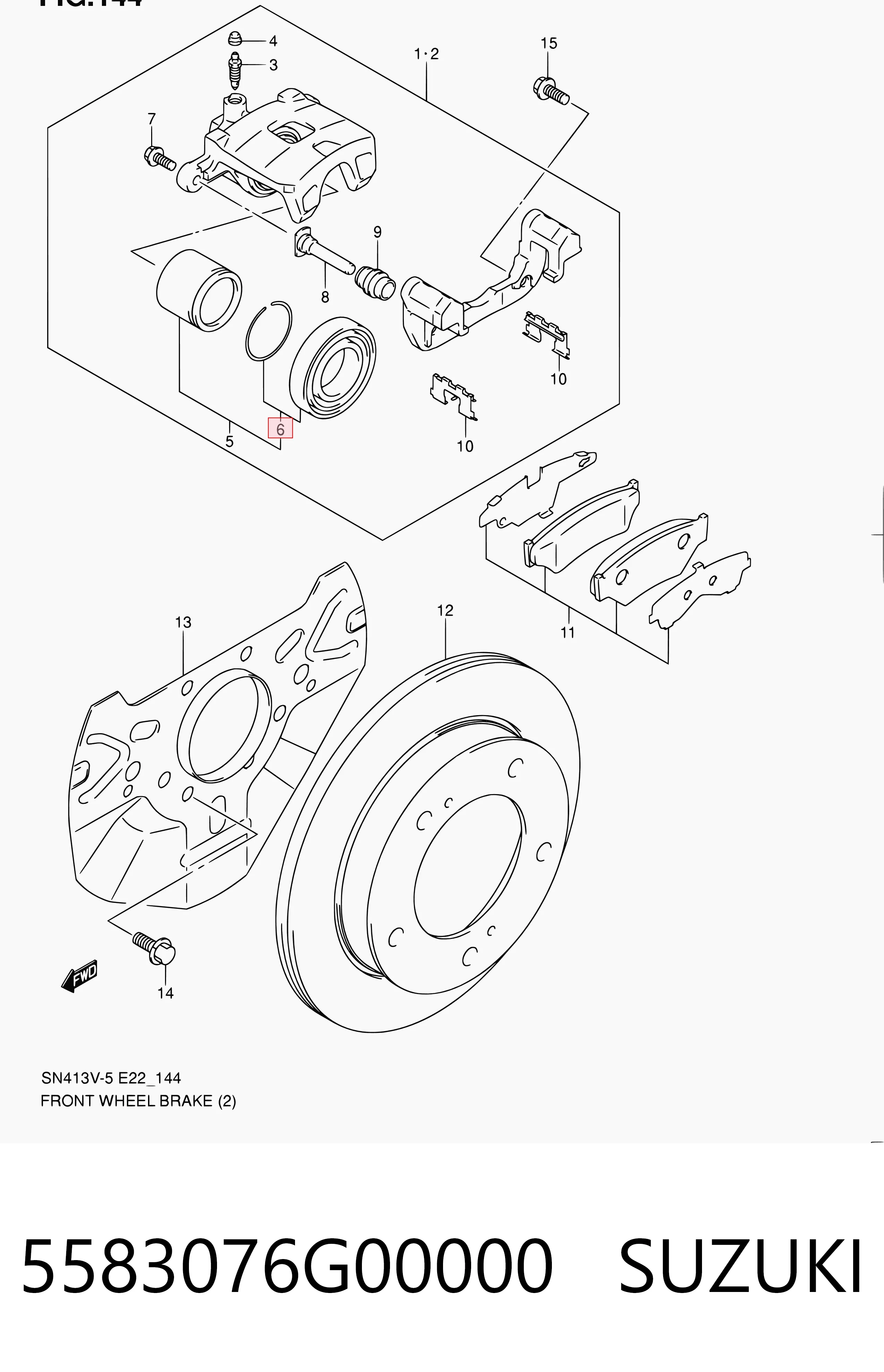Comprar Kit de reparación de pinzas de freno trasero Suzuki Jimny  SN, JB