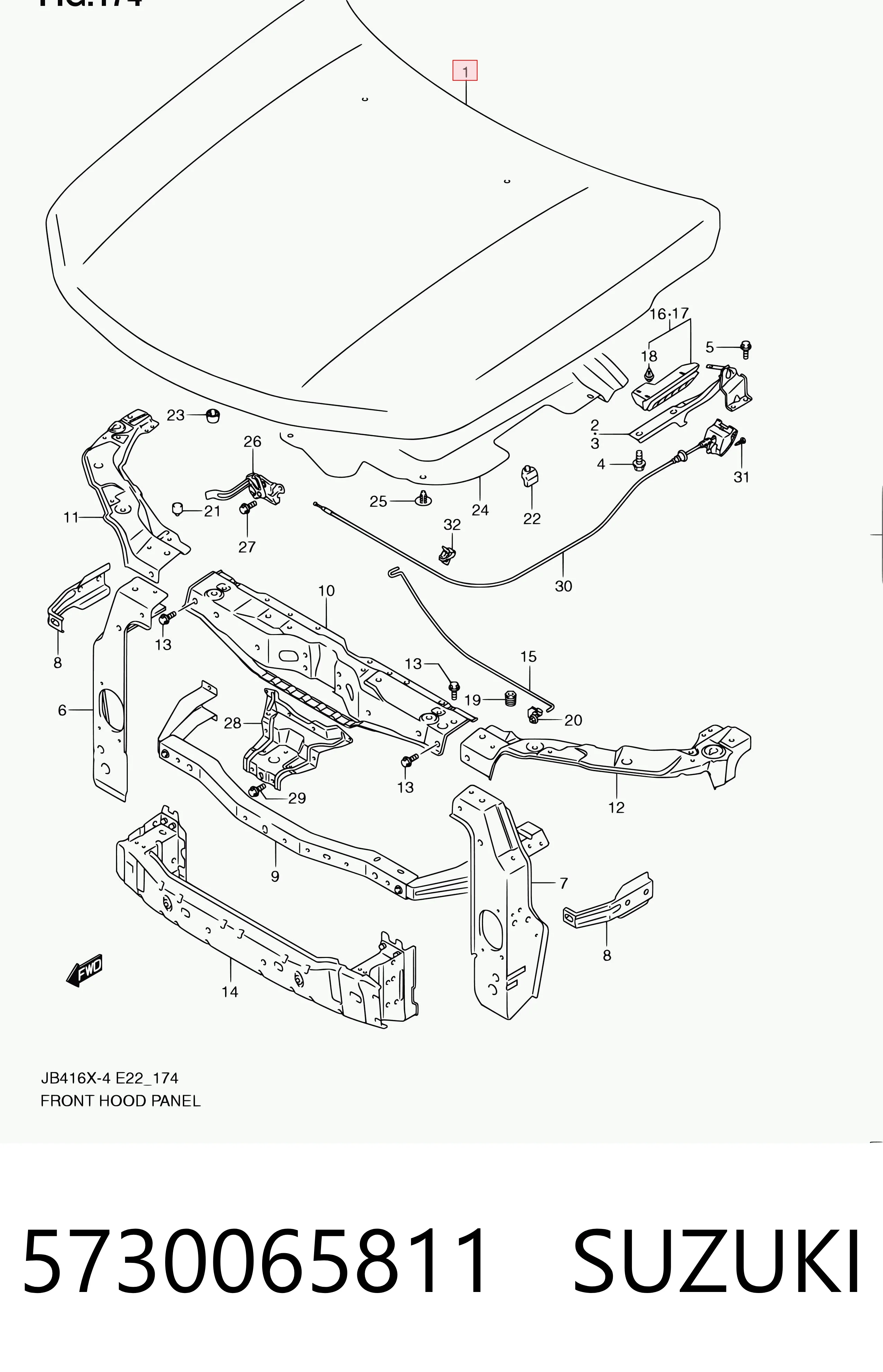 Capó del motor Estanfi 5730065810 precio, desde 315,84 EUR