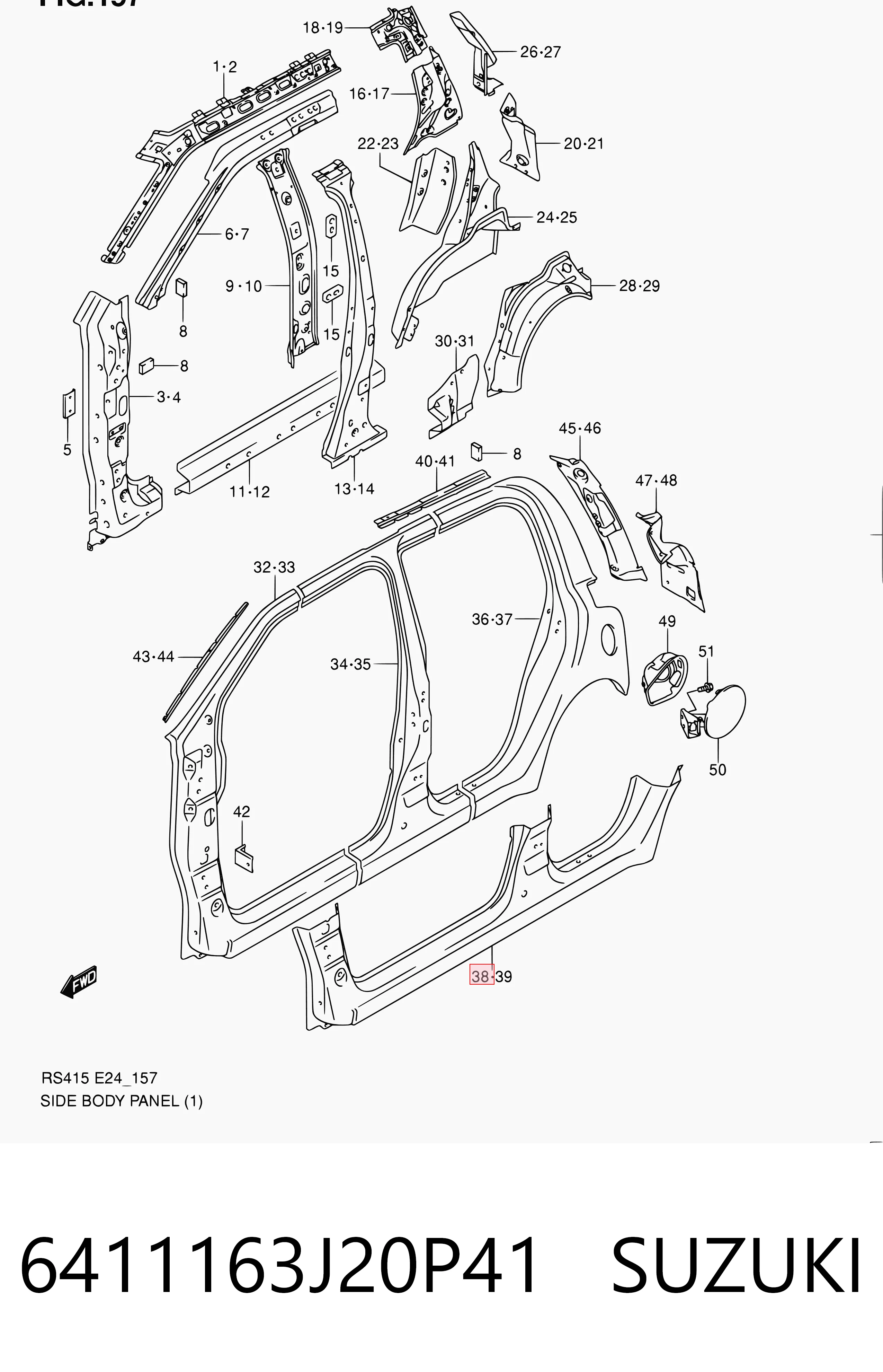 Comprar Umbral exterior derecho Suzuki Swift III RS a bajo precio