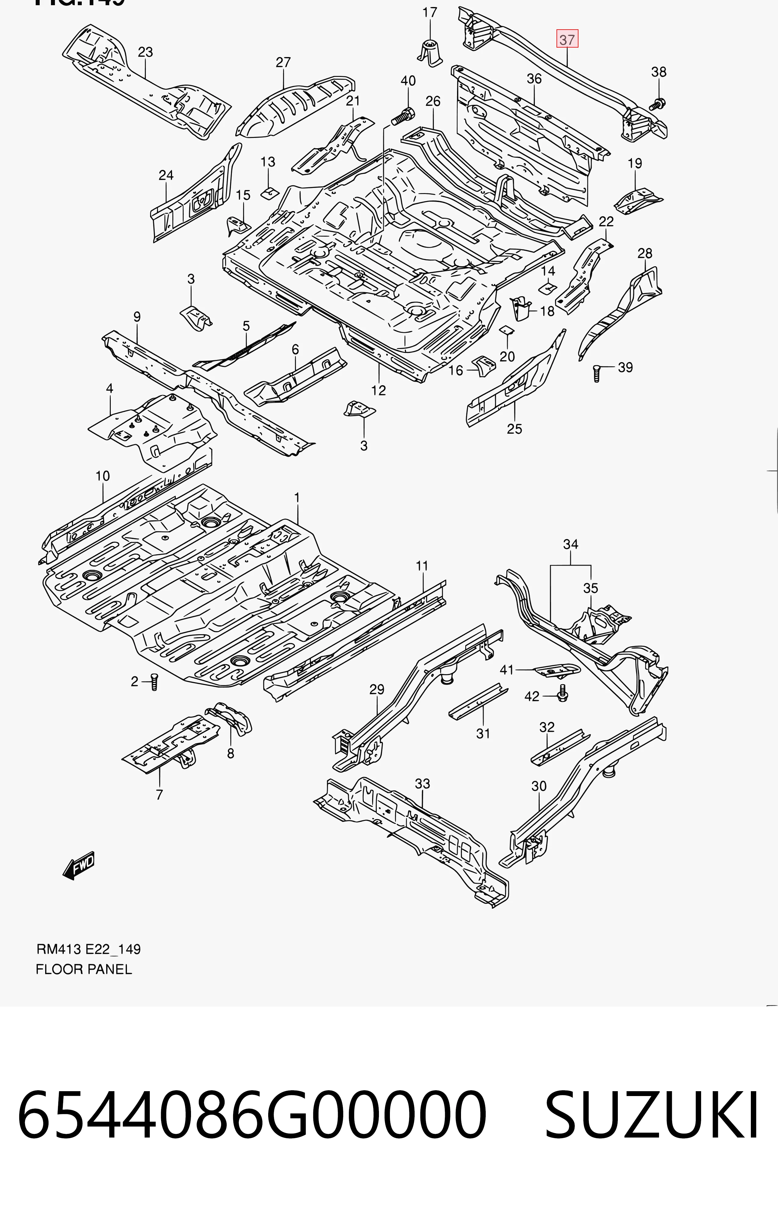 Refuerzo parachoques trasero para Suzuki Ignis FH