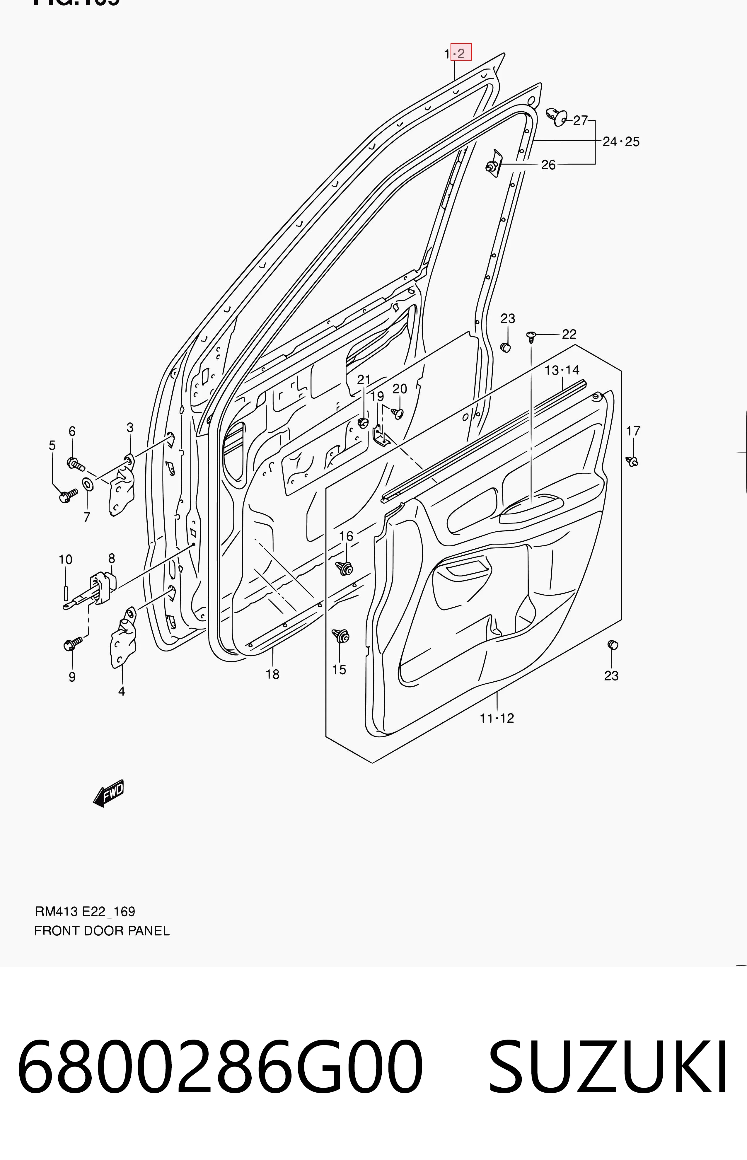 Puerta delantera para Suzuki Ignis II FH