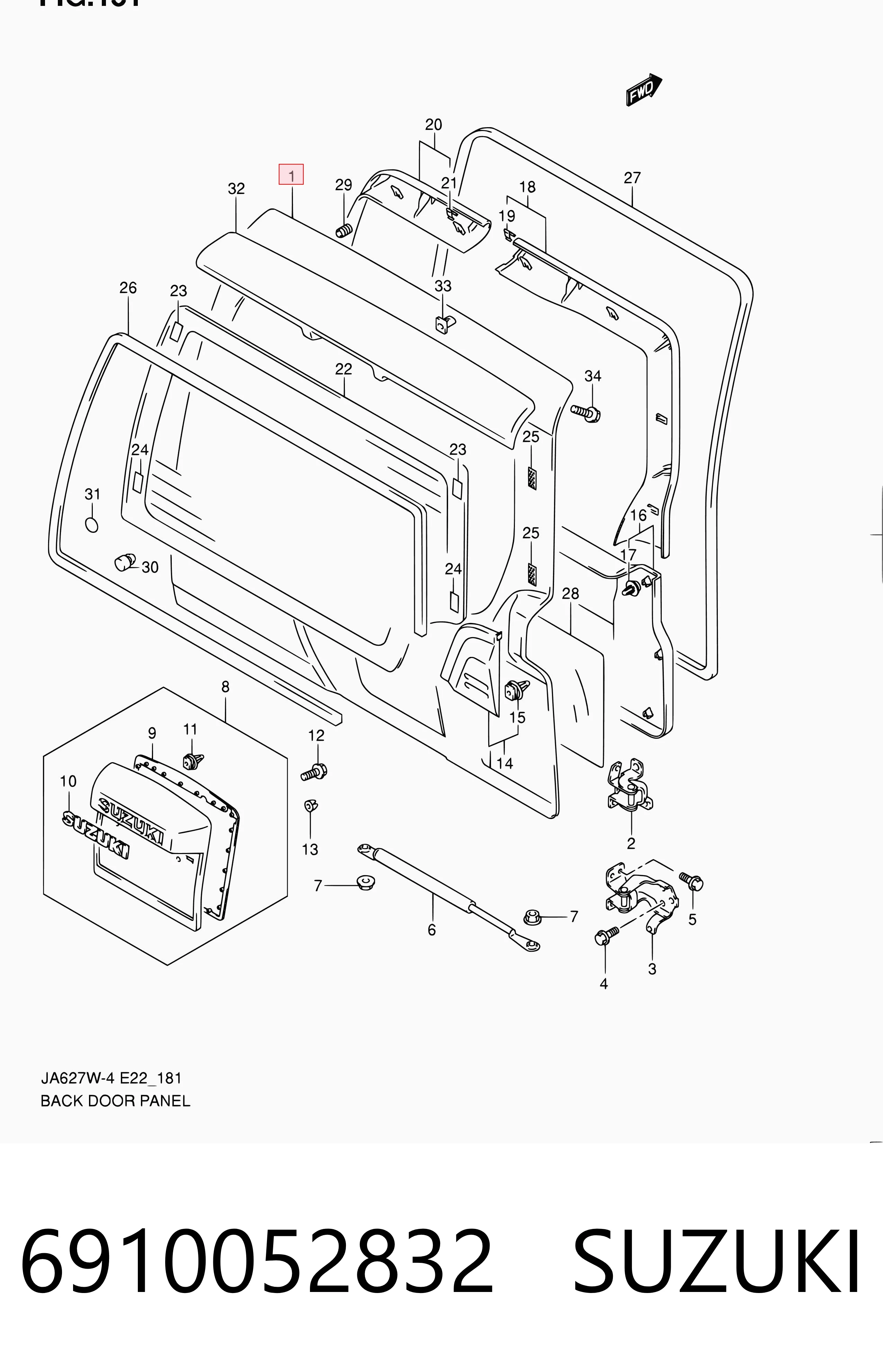 Comprar Puerta trasera del maletero (portón trasero) Suzuki Grand Vitara FT, HT a bajo precio