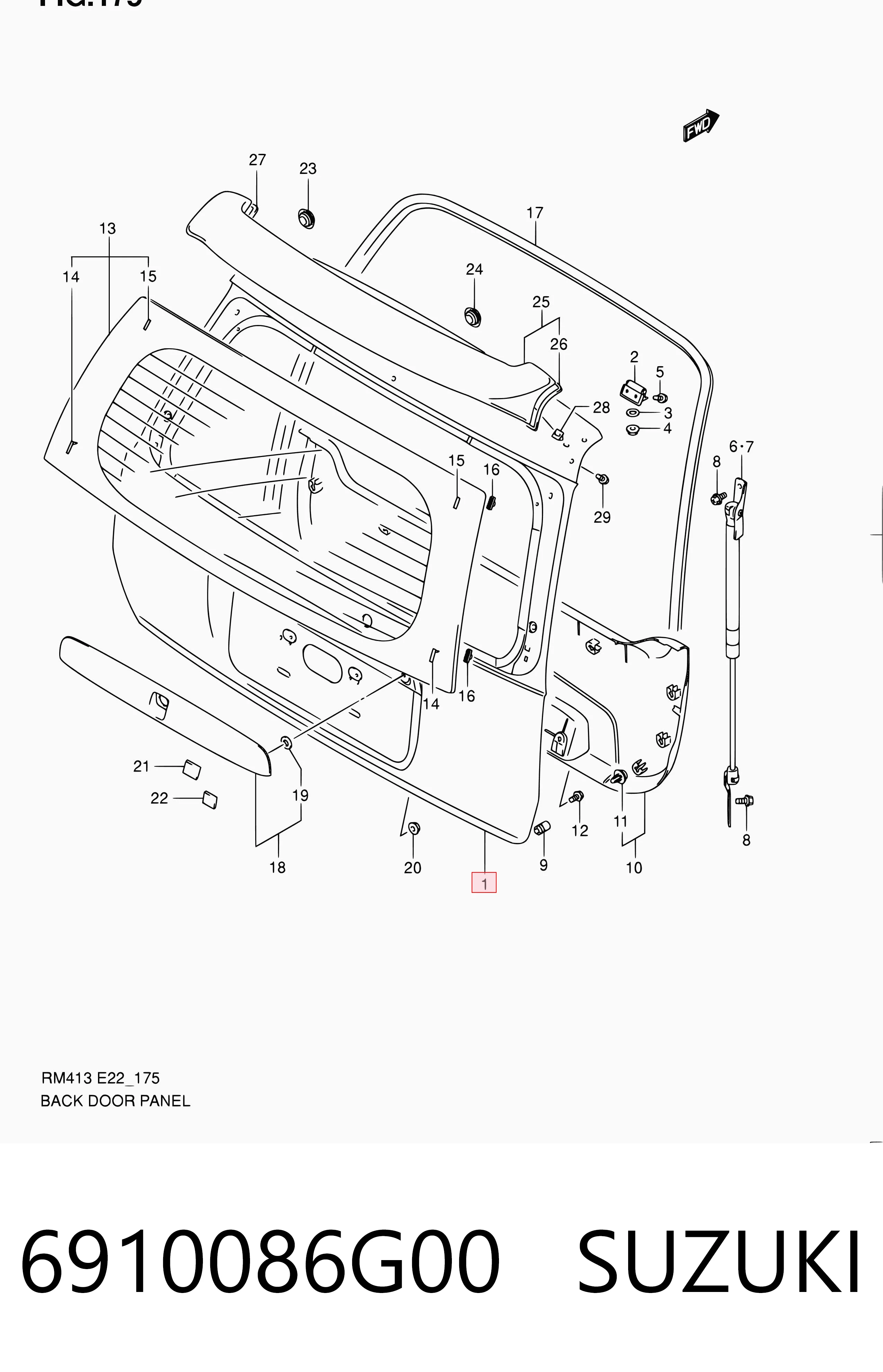 Porton trasero para Suzuki Ignis II FH