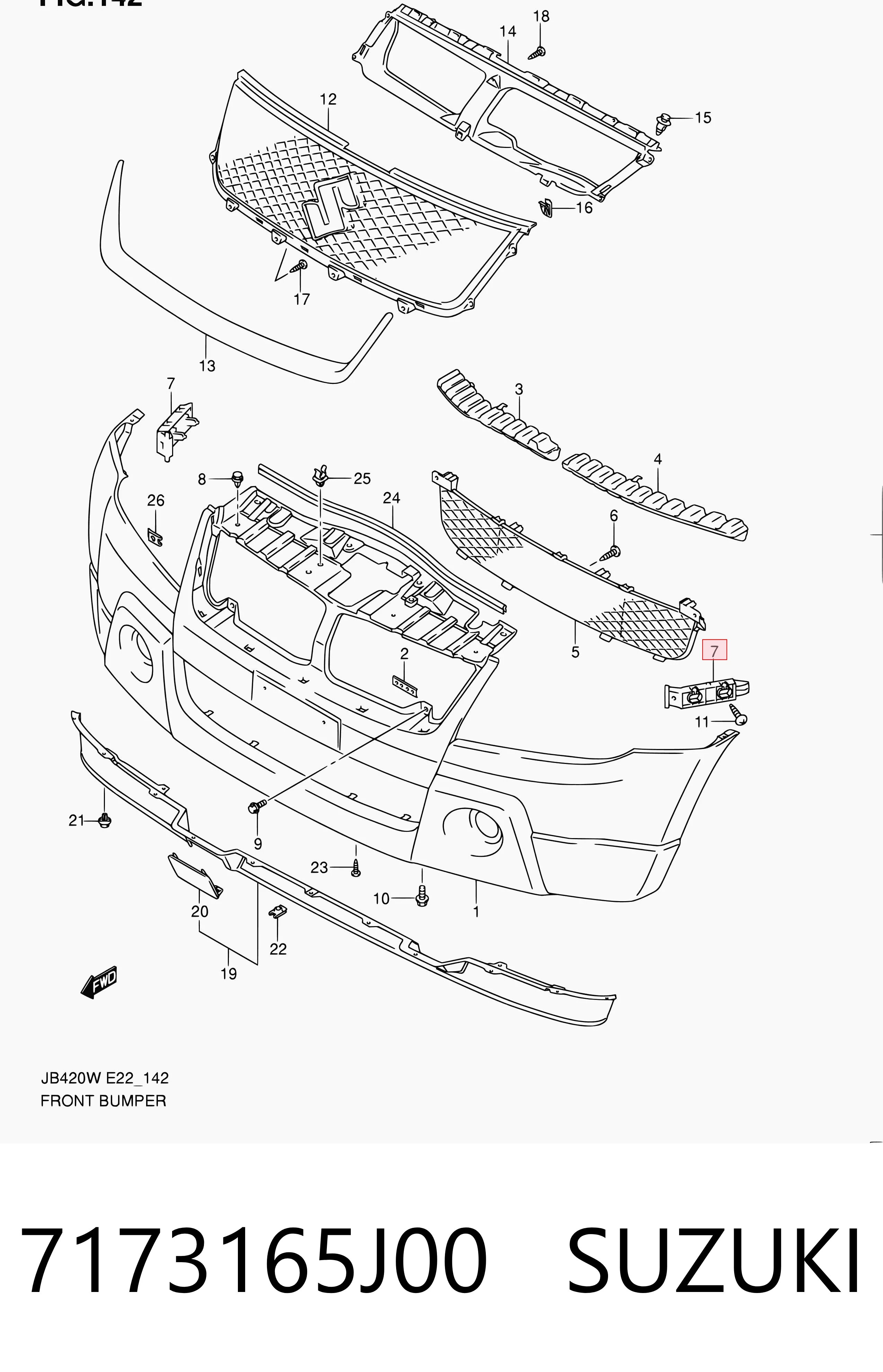 Soporte de parachoques delantero para Suzuki Grand Vitara  JB