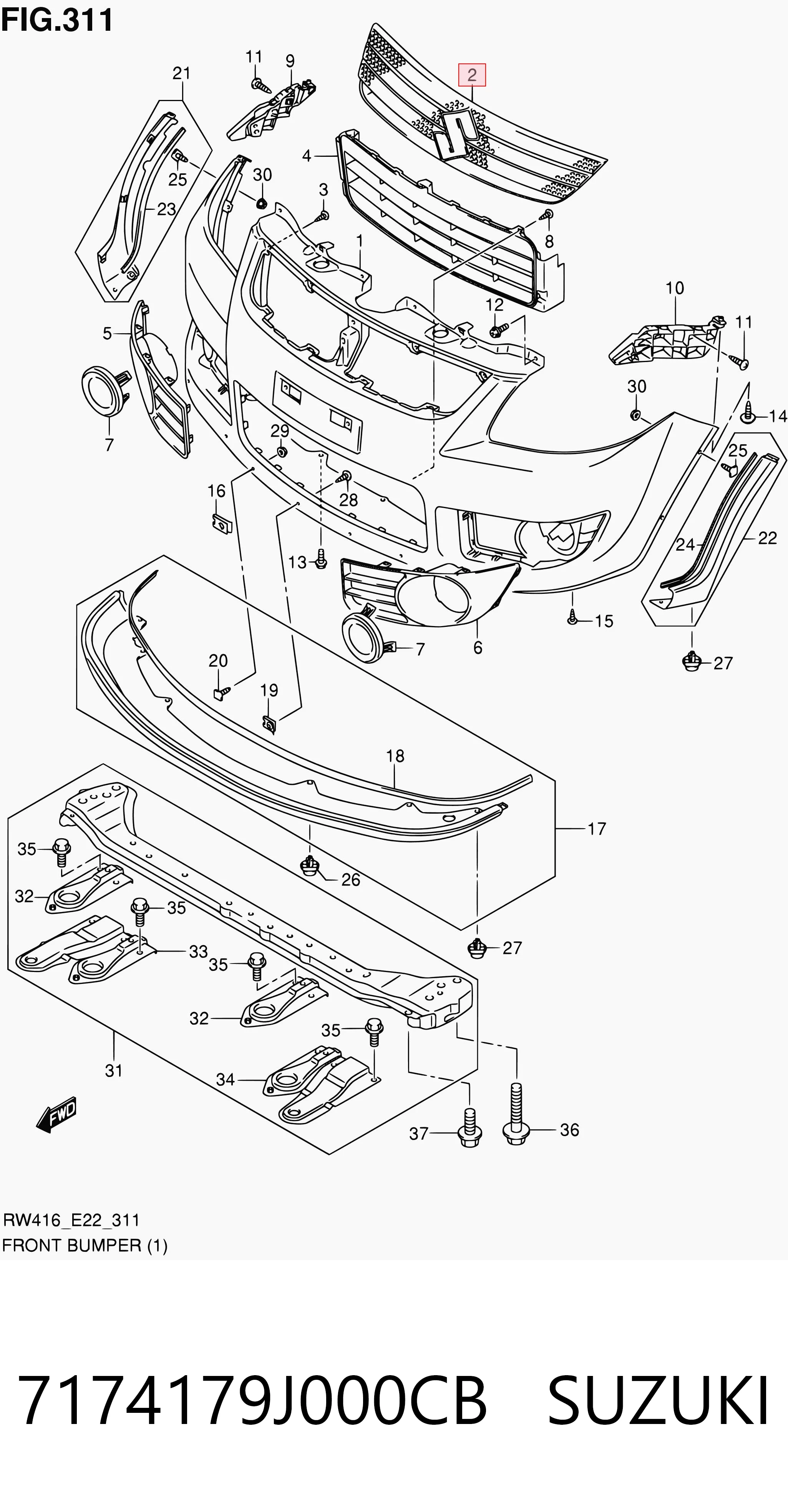 Comprar Parrilla del radiador Suzuki SX4  GY a bajo precio