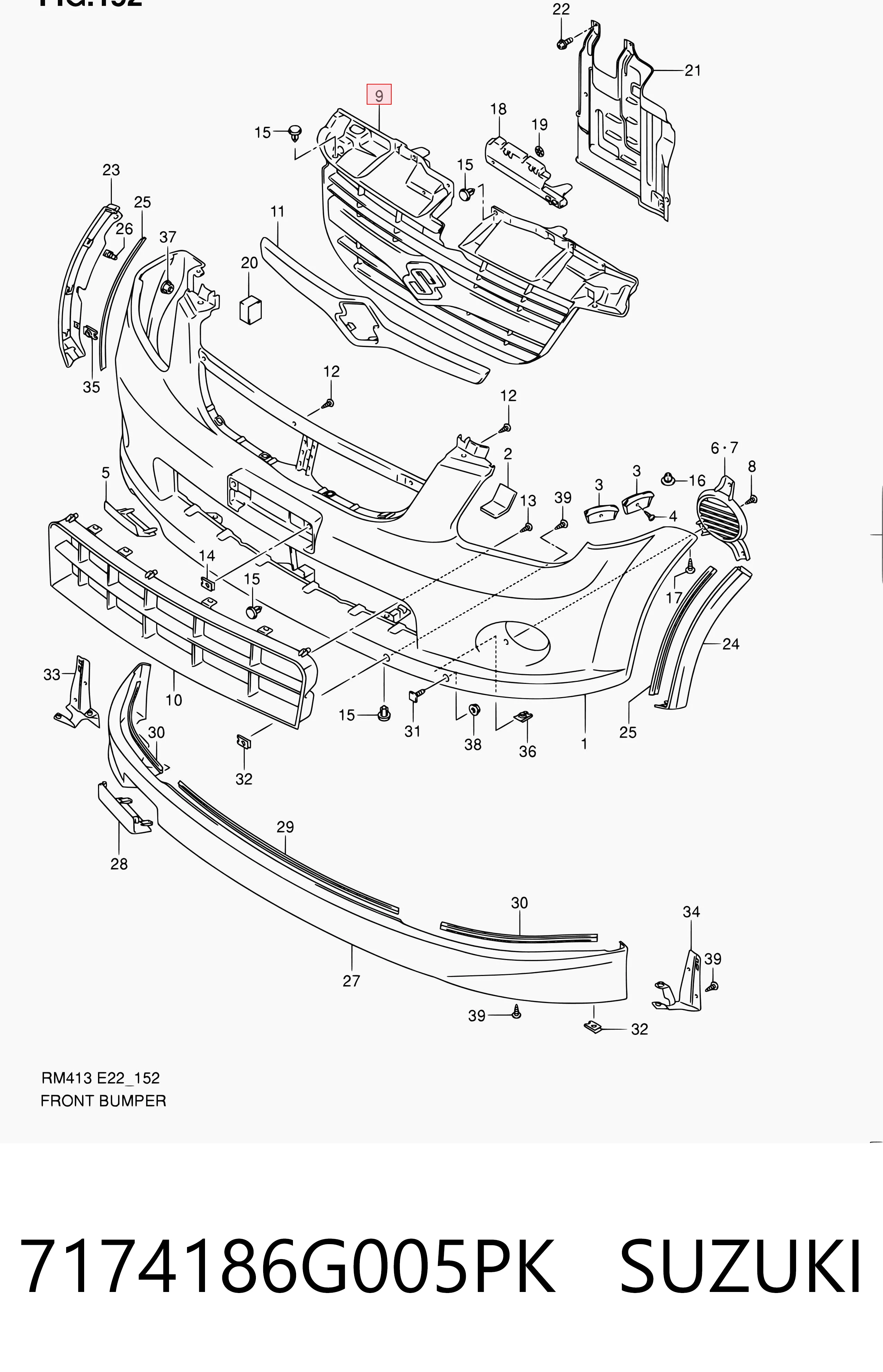 Comprar Parrilla del radiador Suzuki Ignis II FH a bajo precio
