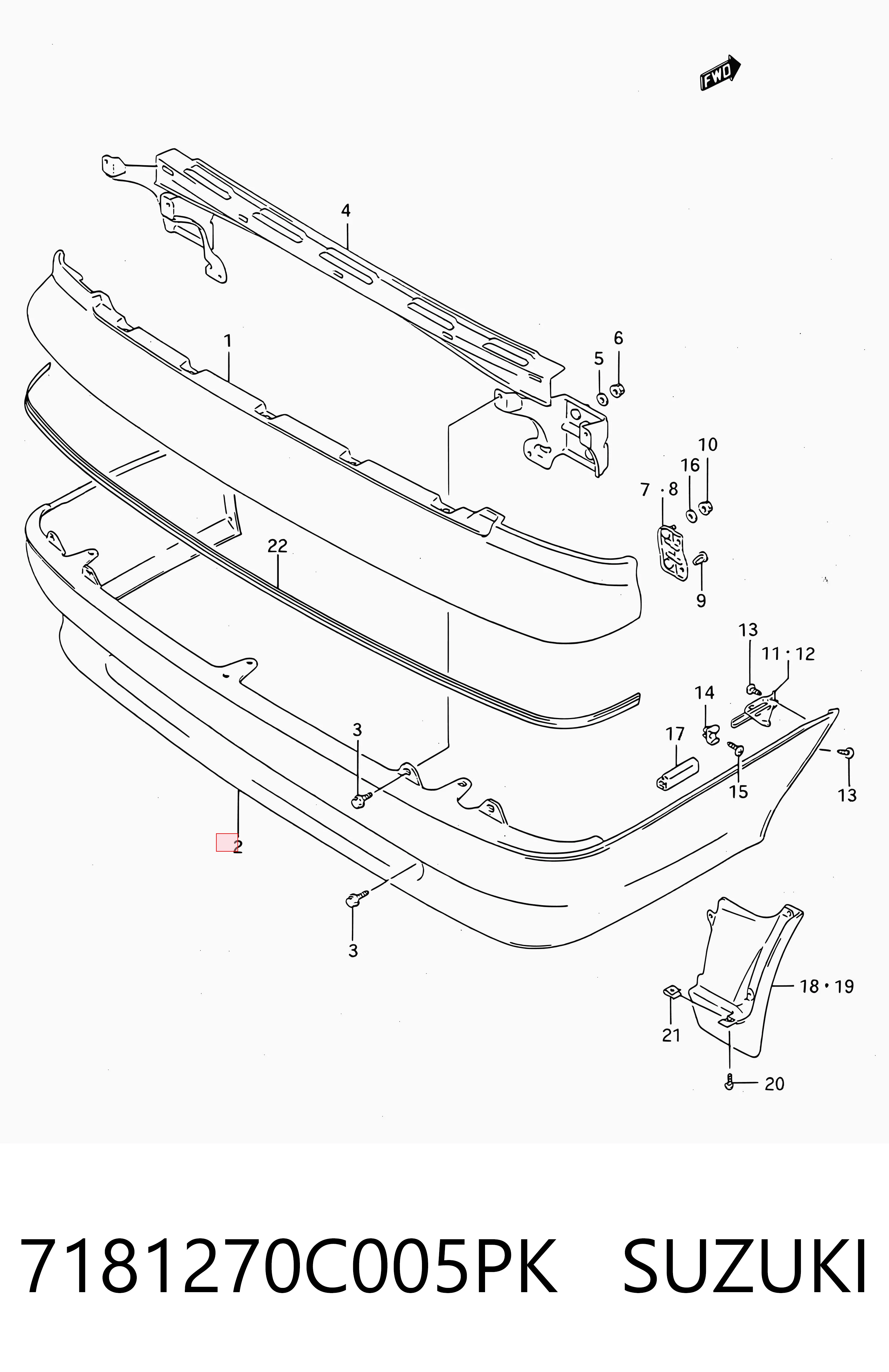 Defensa trasero para Suzuki Vitara  ETJA