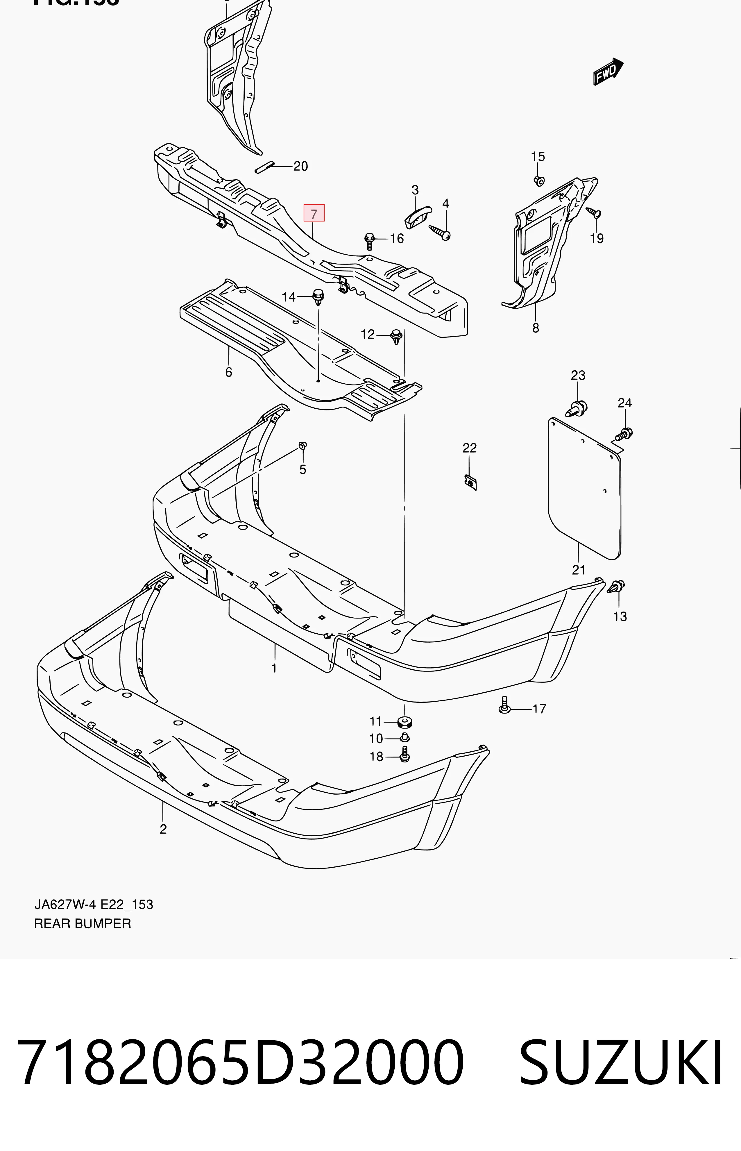 Refuerzo parachoques trasero para Suzuki Grand Vitara FT, HT