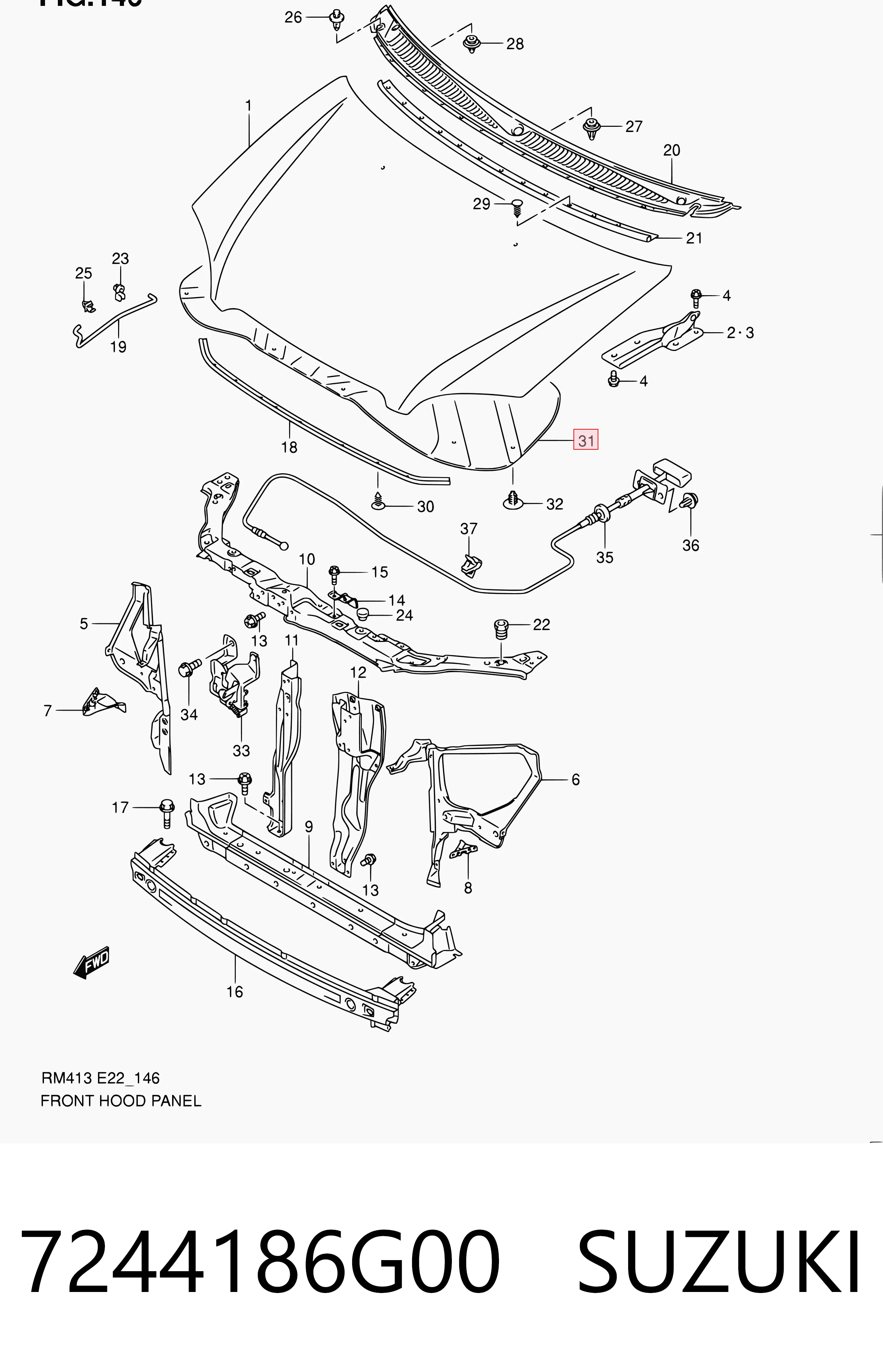 Comprar Aislamiento acústico del capó Suzuki Ignis II FH a bajo precio