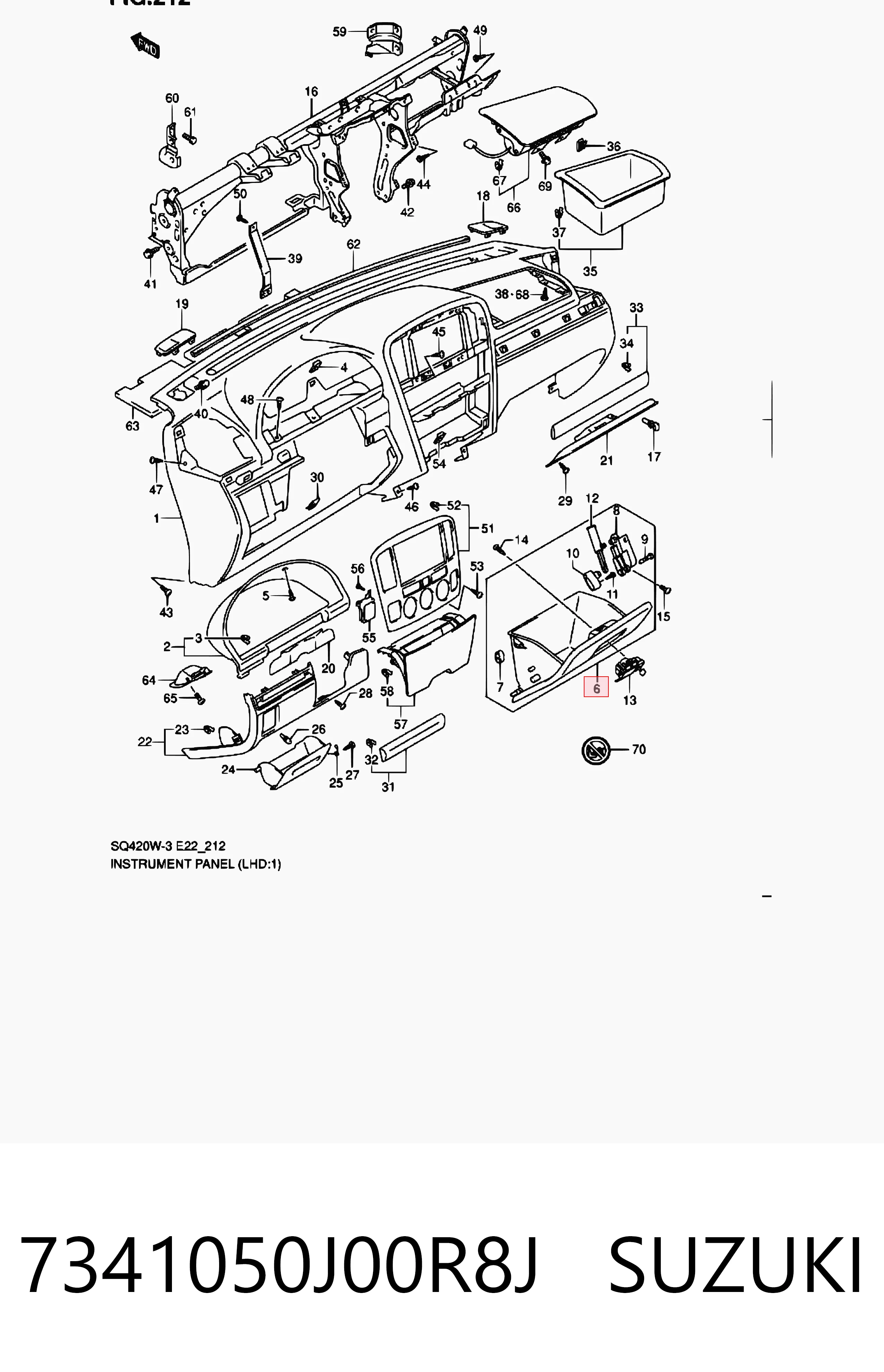Comprar Guantera Suzuki Grand Vitara FT, HT a bajo precio