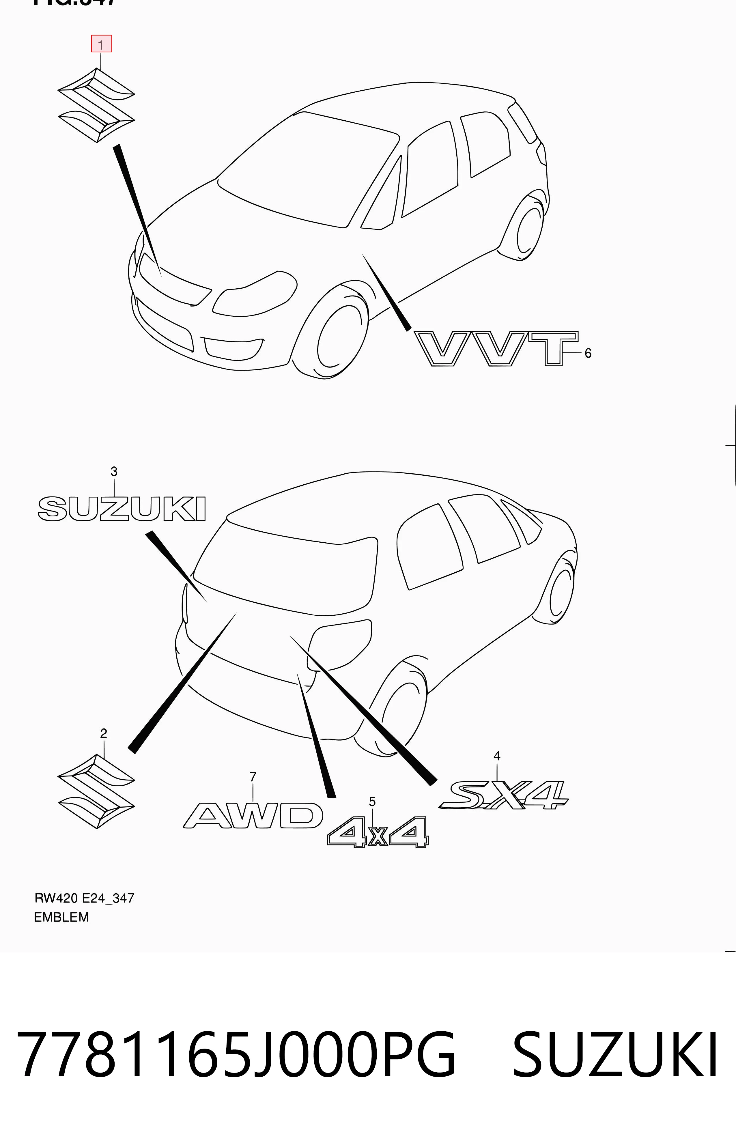 7781165J000PG Suzuki
