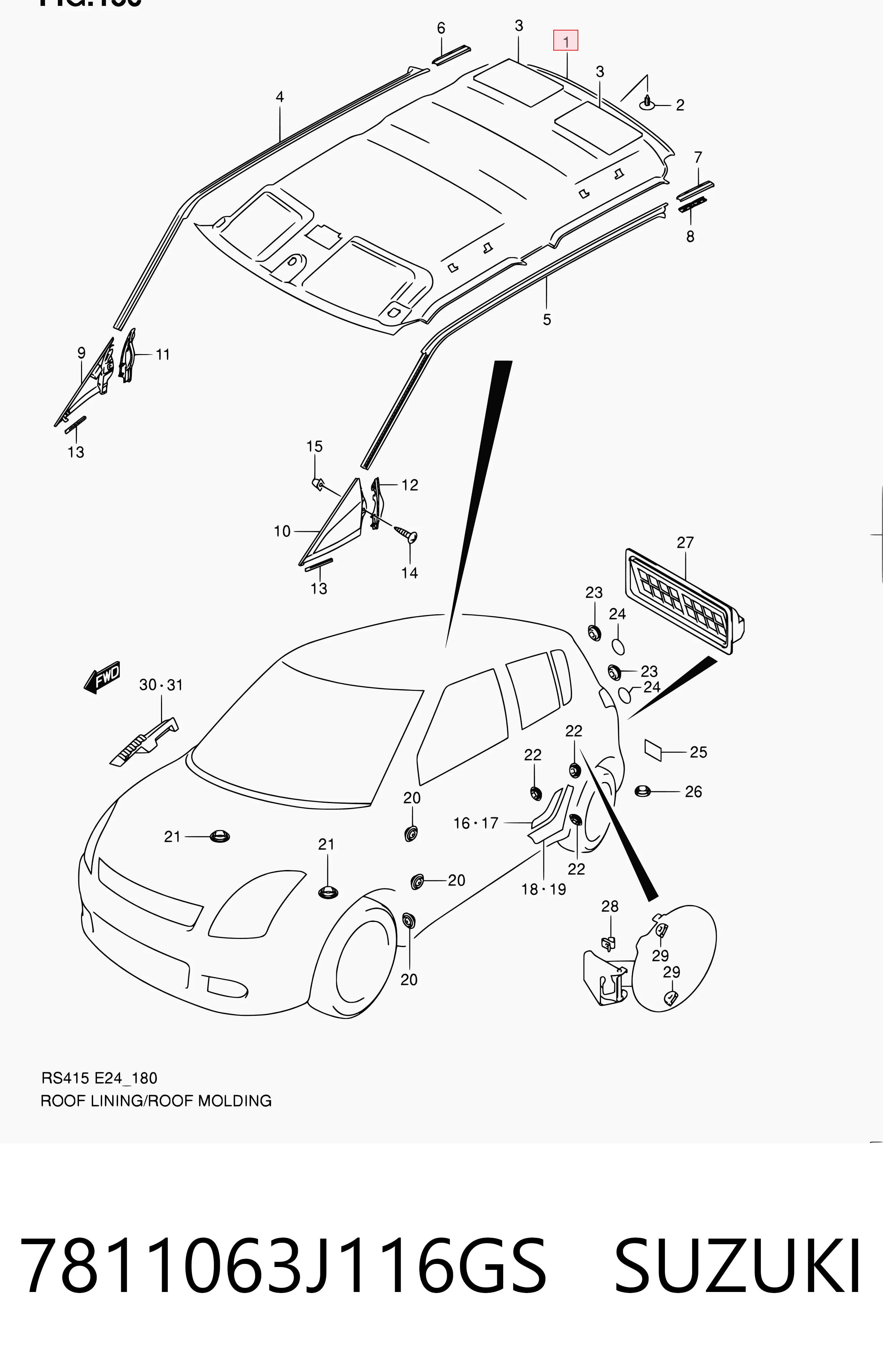 Comprar Guarnecido de techo Suzuki Swift III RS a bajo precio