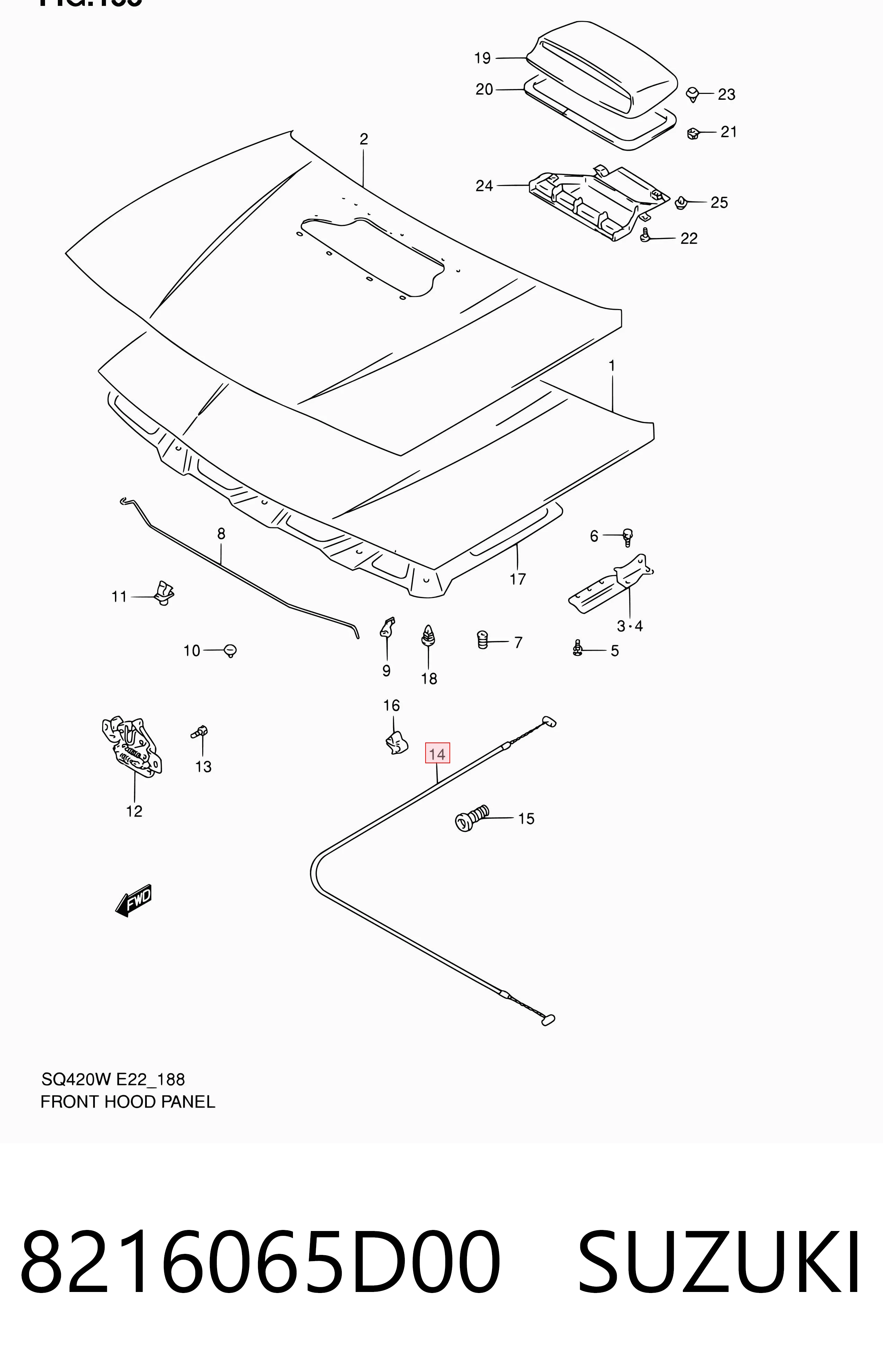 Comprar Cable de apertura del capó Suzuki Grand Vitara  FT, HT a bajo precio