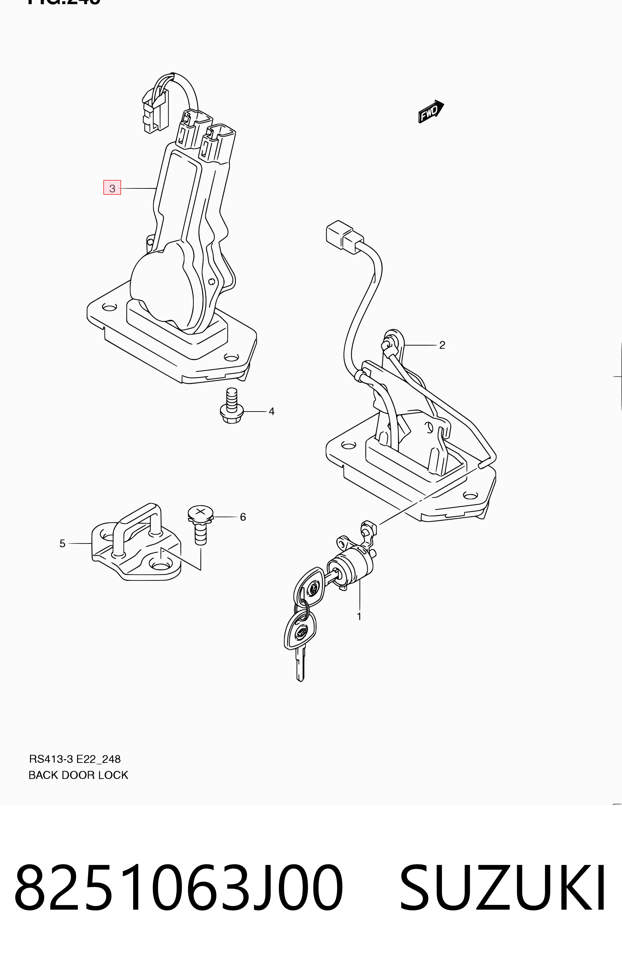 8251063J00 Suzuki Cierre del maletero