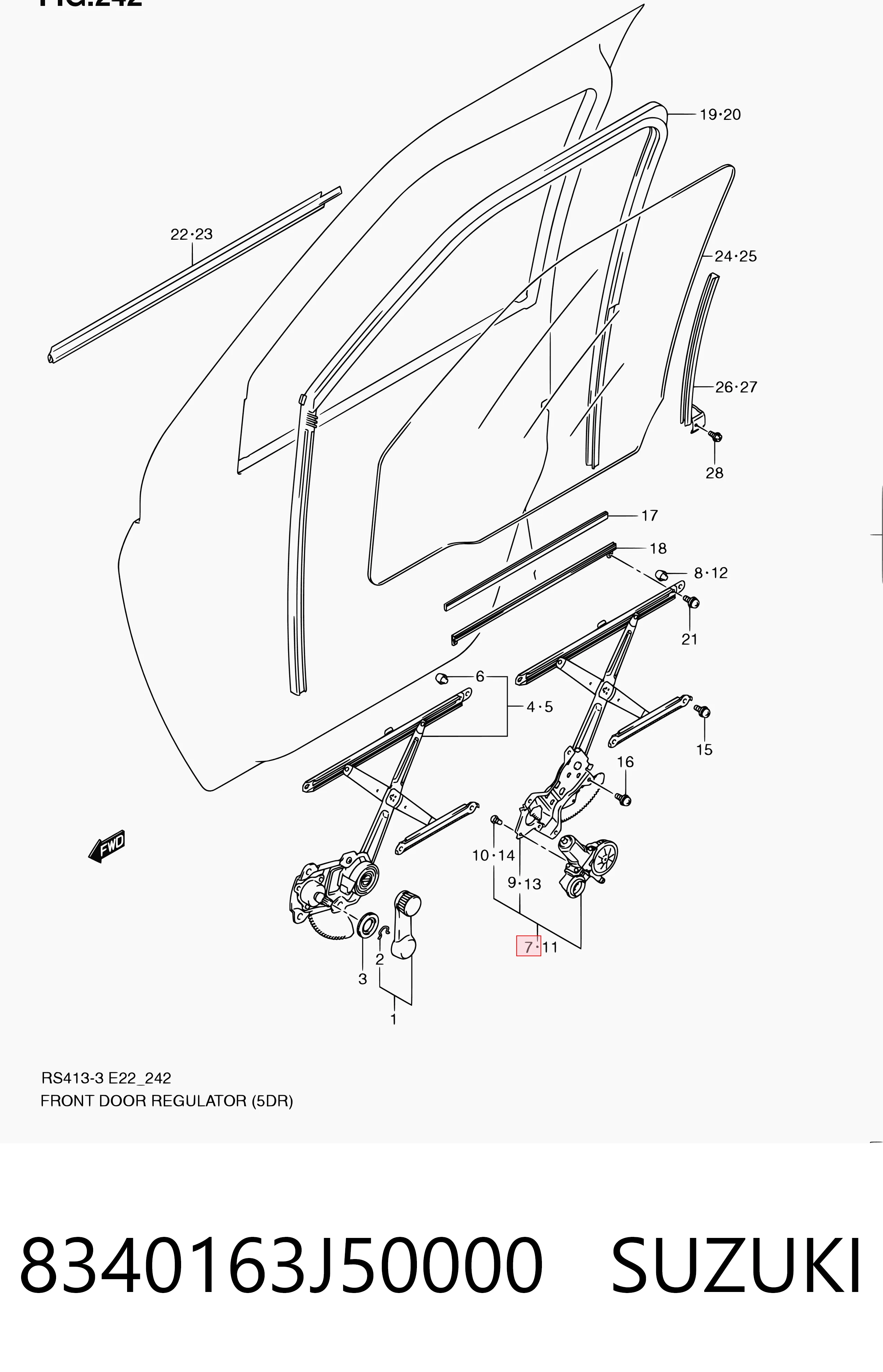 Comprar Mecanismo de elevalunas delantero derecha Suzuki Swift III RS