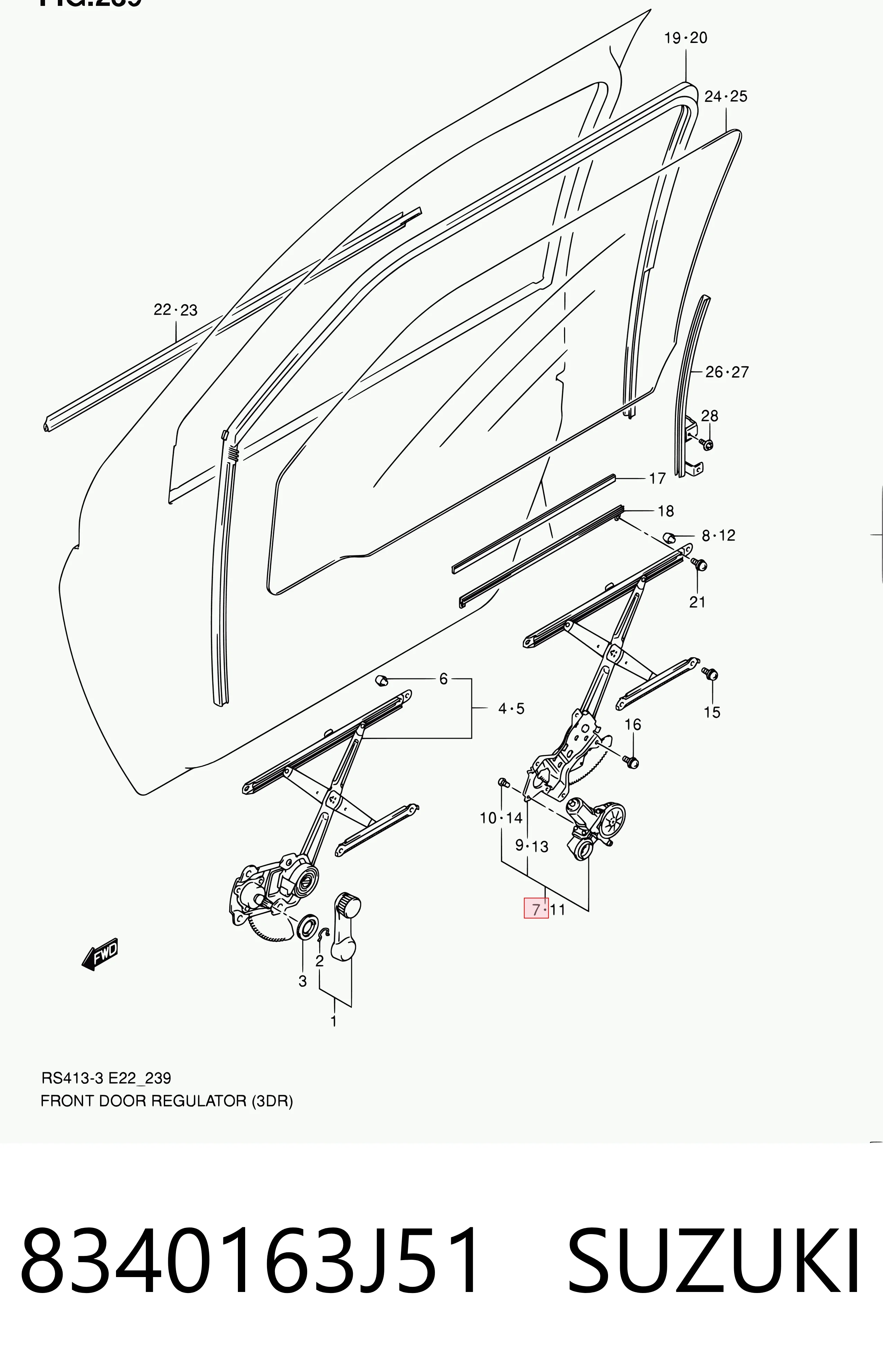 Mecanismo de elevalunas Suzuki Swift III hatchback comprar en España