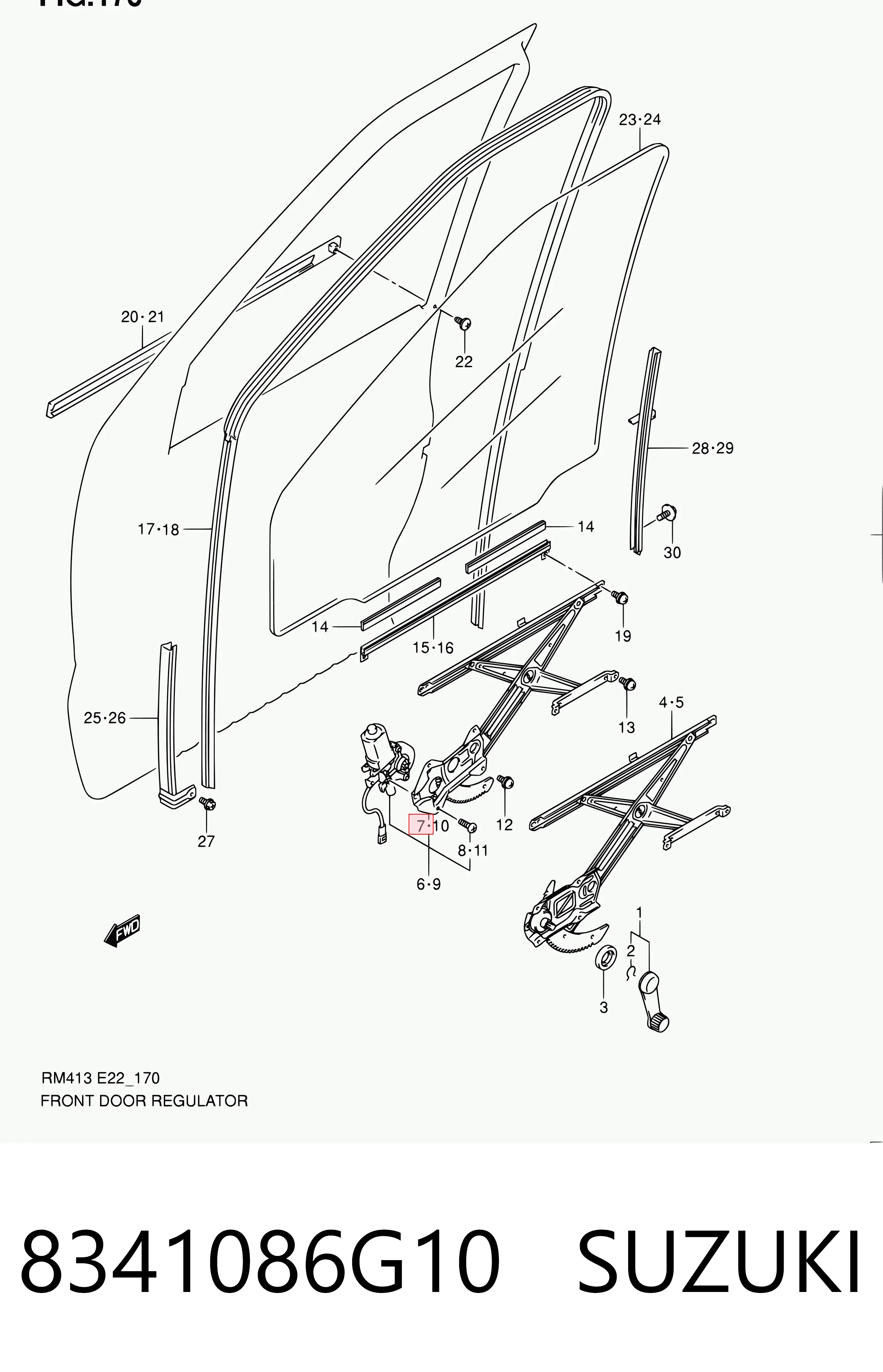 Comprar Mecanismo de elevalunas de la puerta delantera derecha Suzuki Ignis II FH a bajo precio