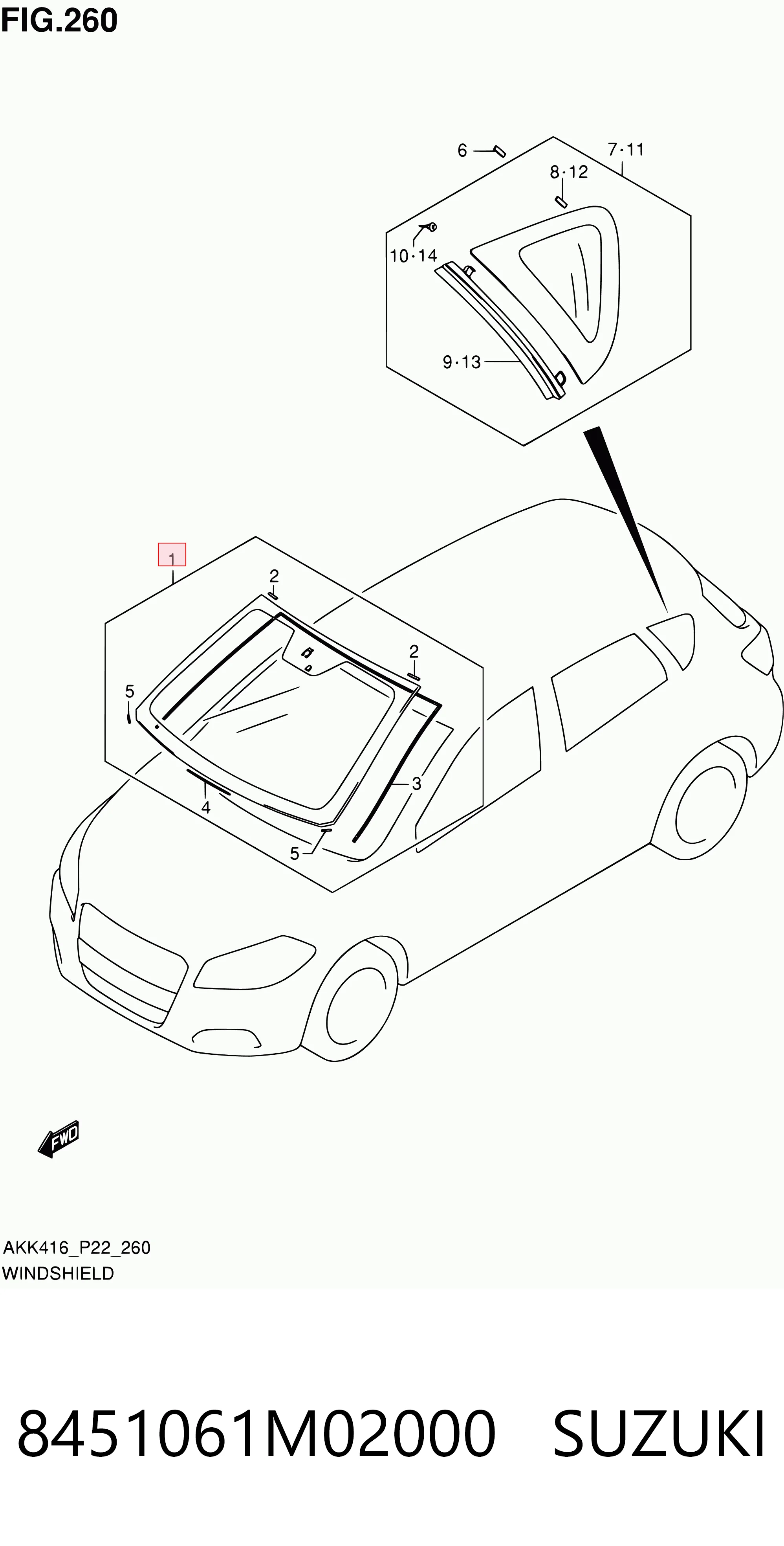 Parabrisas SUZUKI 8451061M02000
