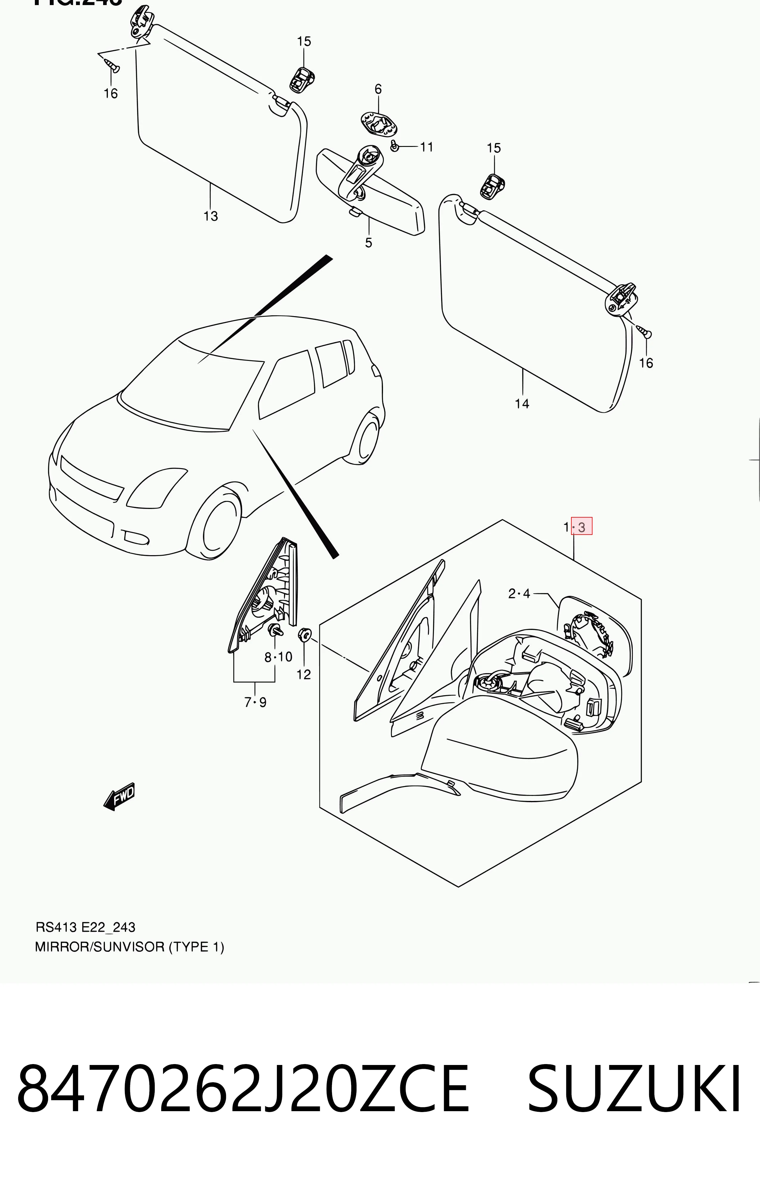  Espejo de retrovisor izquierdo Suzuki Swift 3