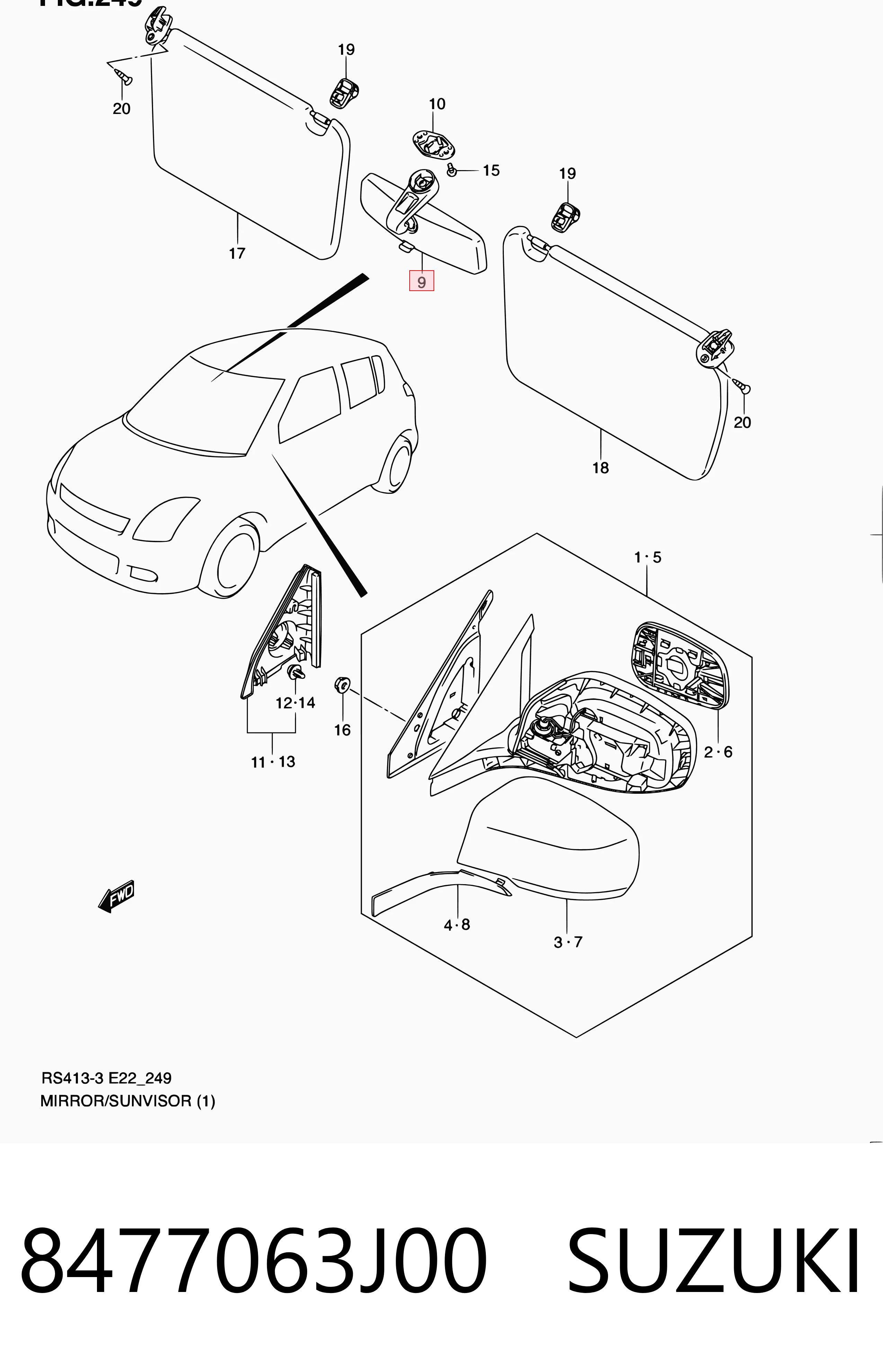 Comprar Espejo interior Suzuki Swift III RS