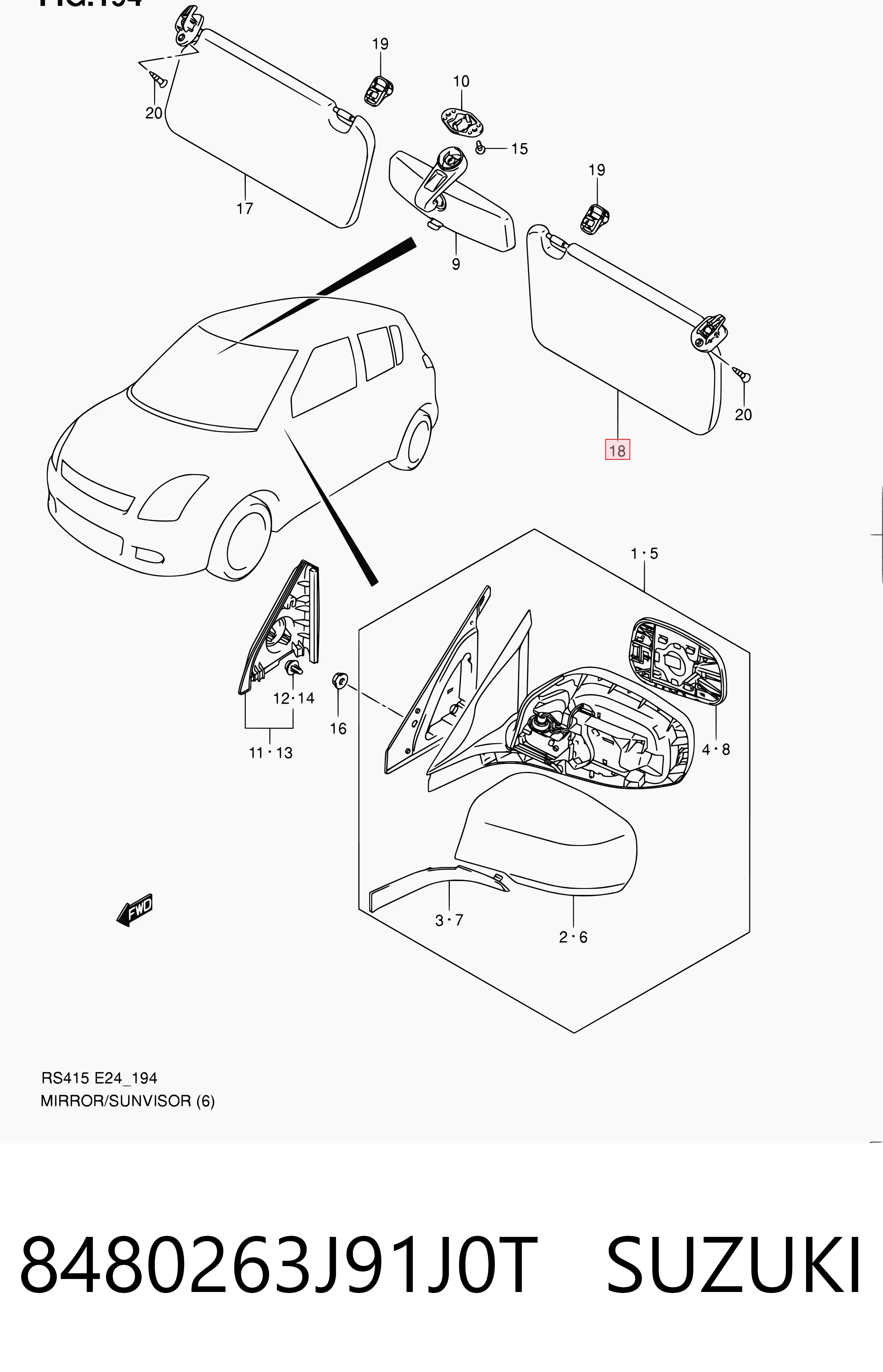 Comprar Visera parasol Suzuki Swift III RS a bajo precio