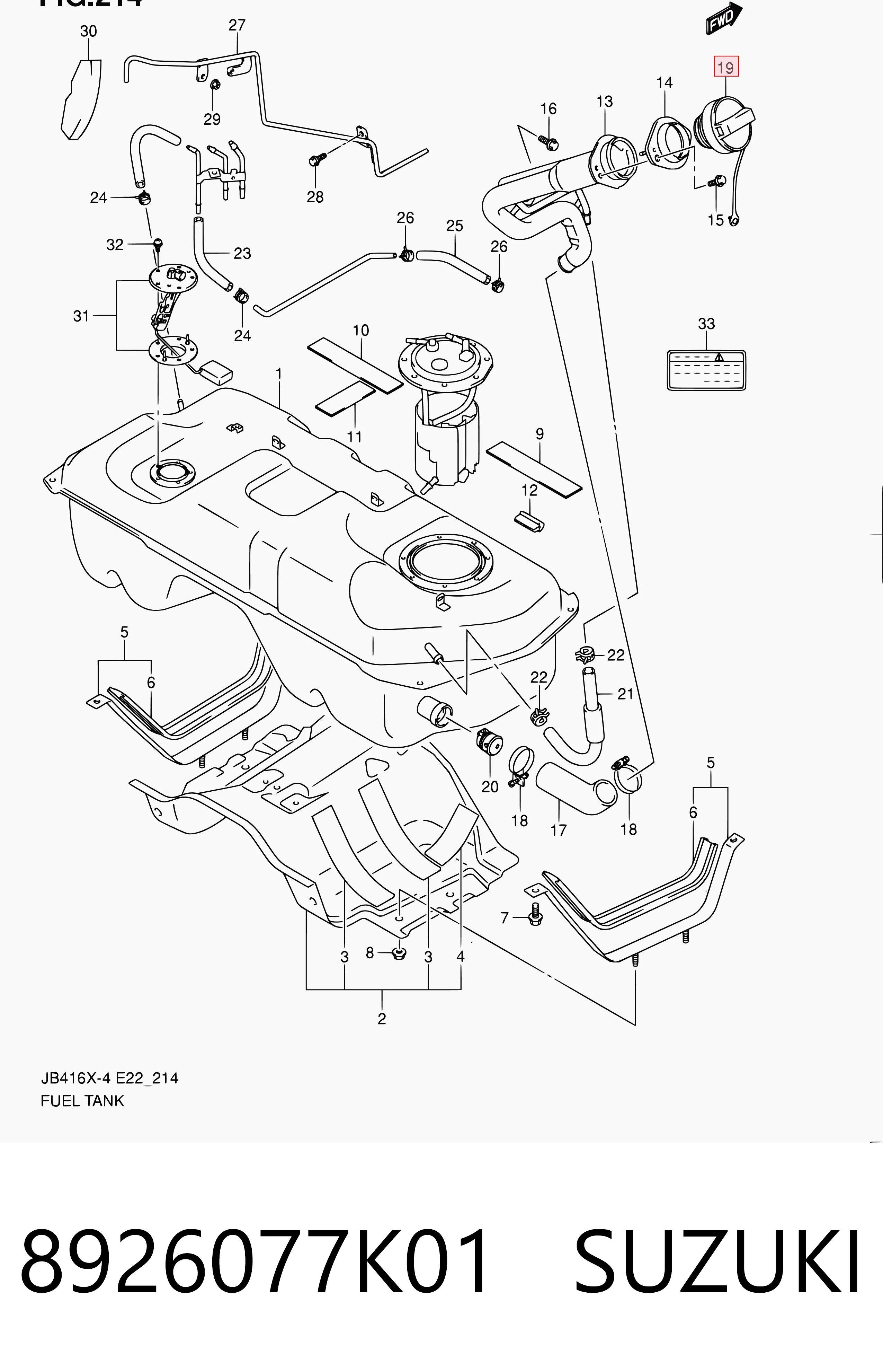 8926077K01 Suzuki Tapa tanque combustible