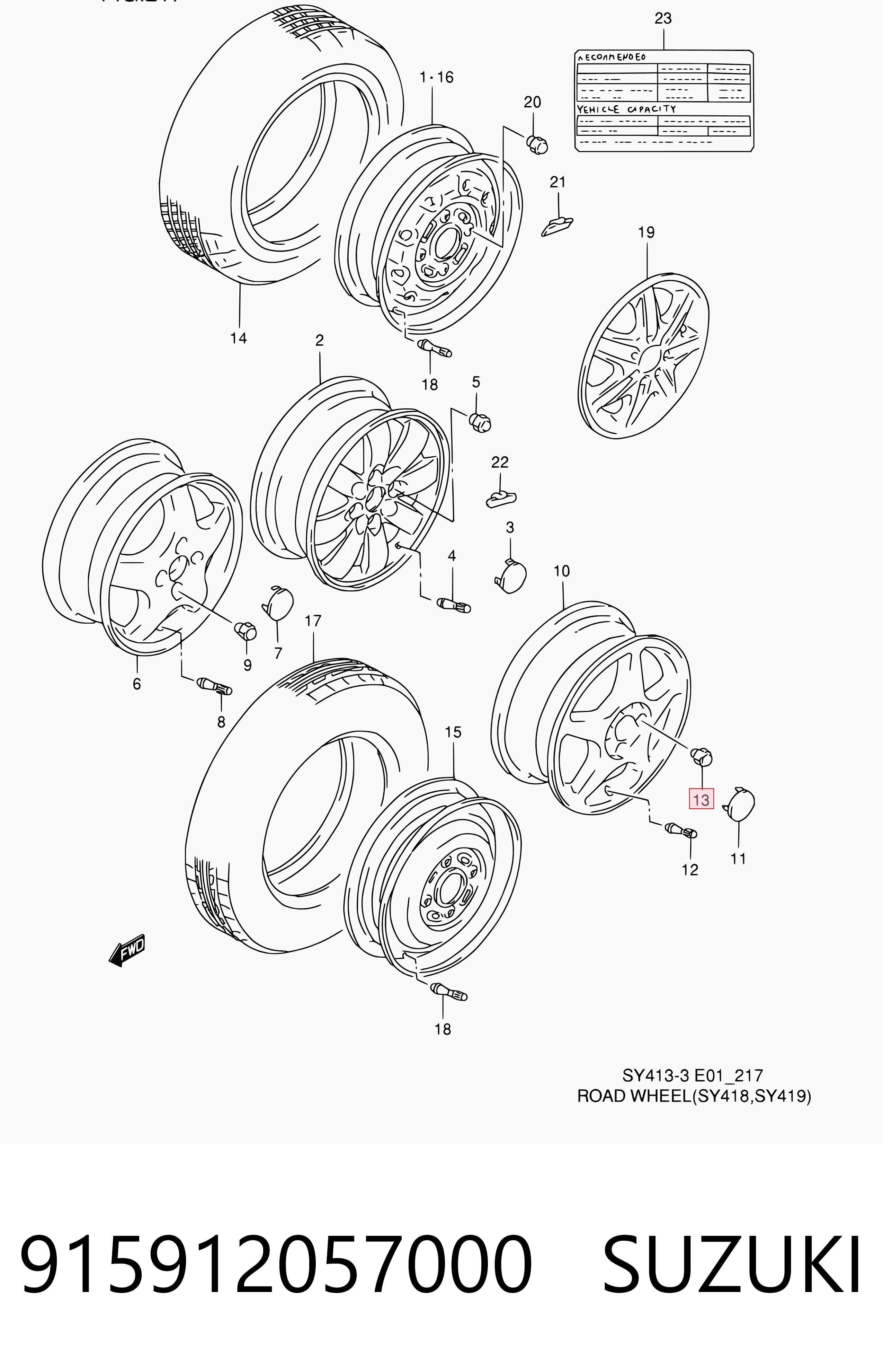 Tuercas de rueda para Suzuki Jimny FJ