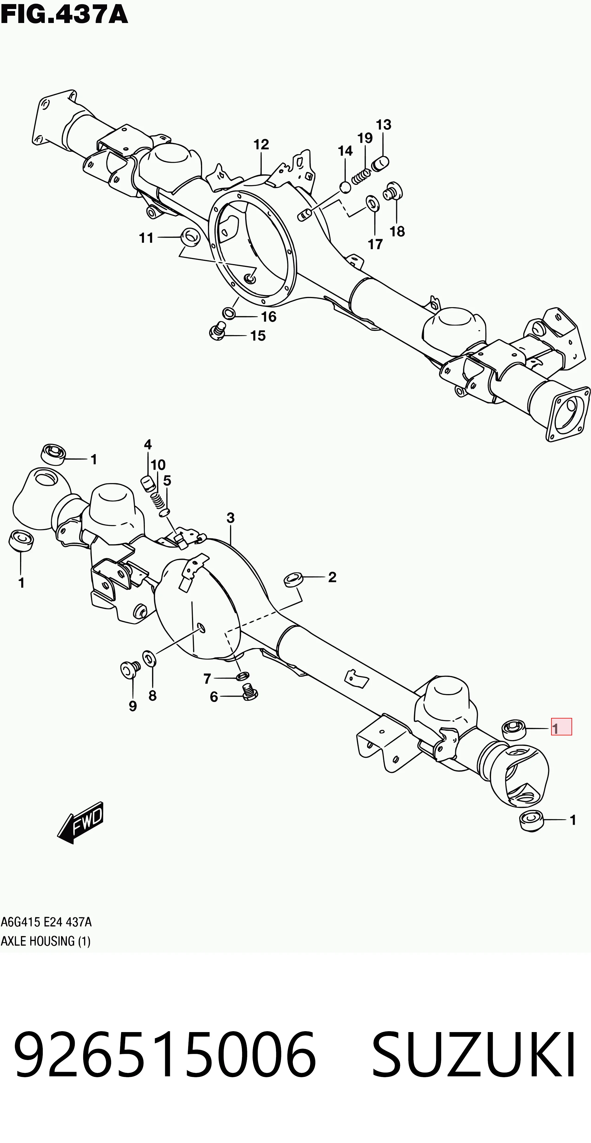 926515006 Suzuki Cojinete de muñón delantero