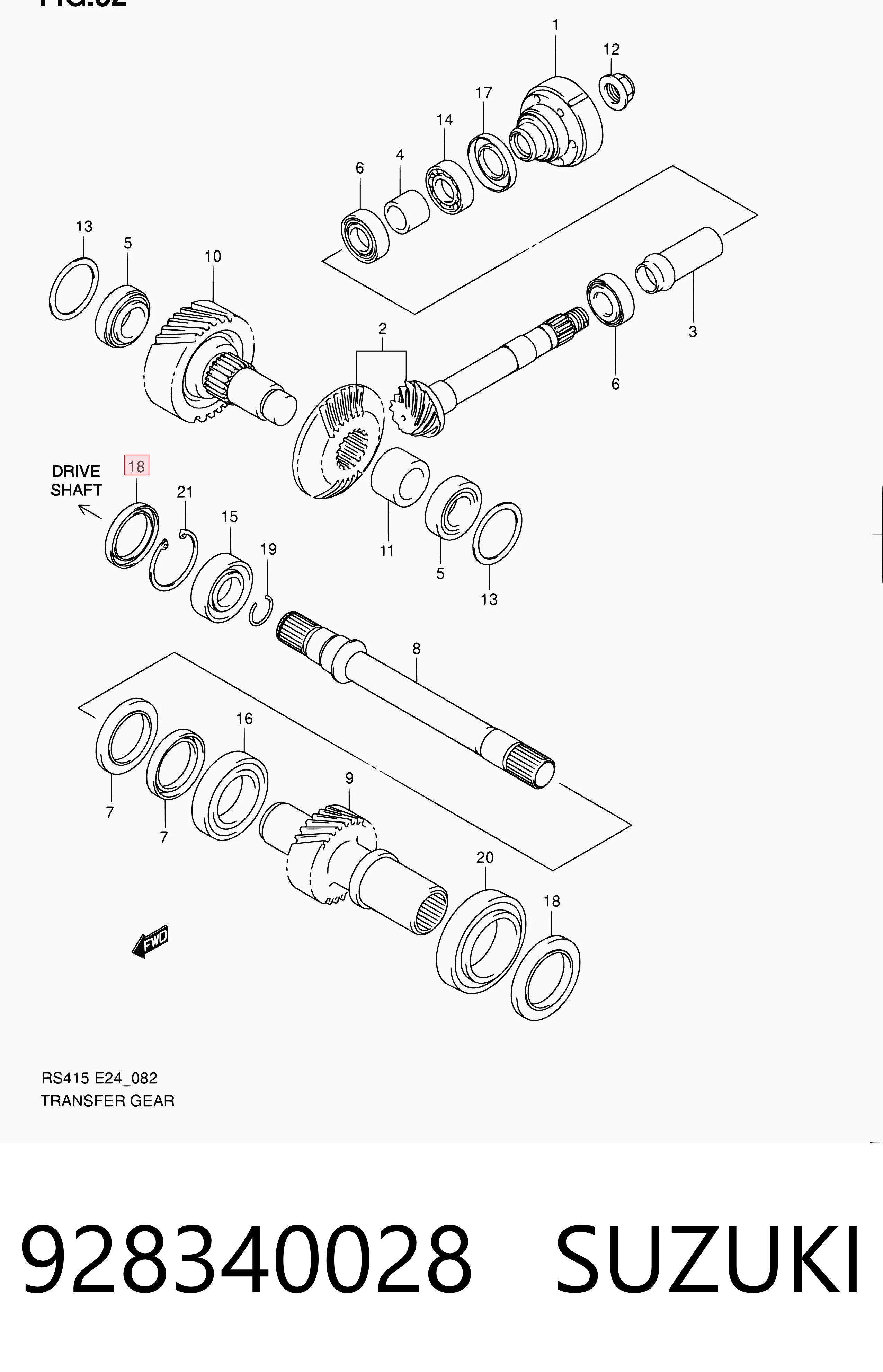 928340028 Suzuki Retén del diferencial del eje delantero
