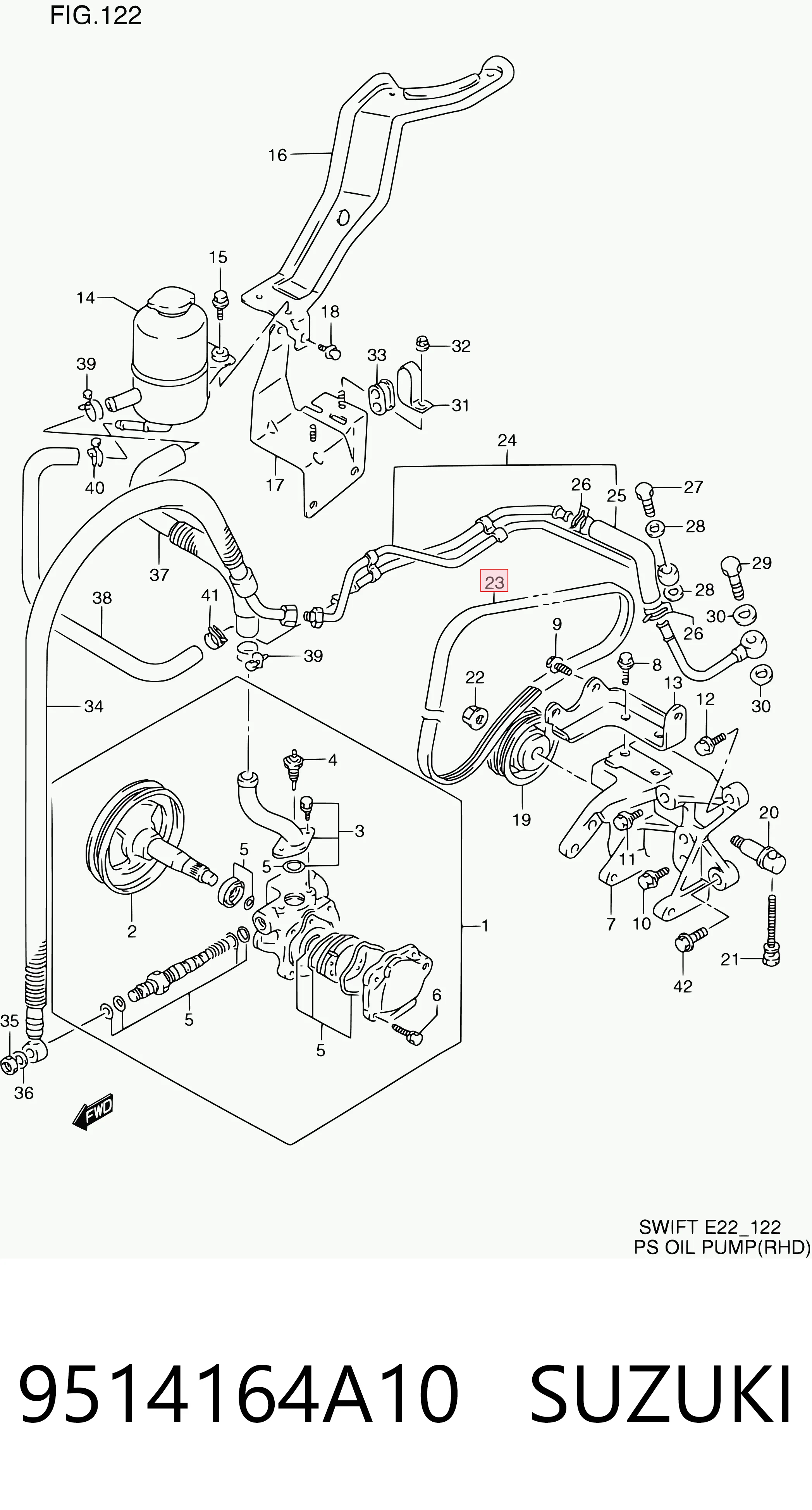 Correa de accesorios 9514164A10 SUZUKI