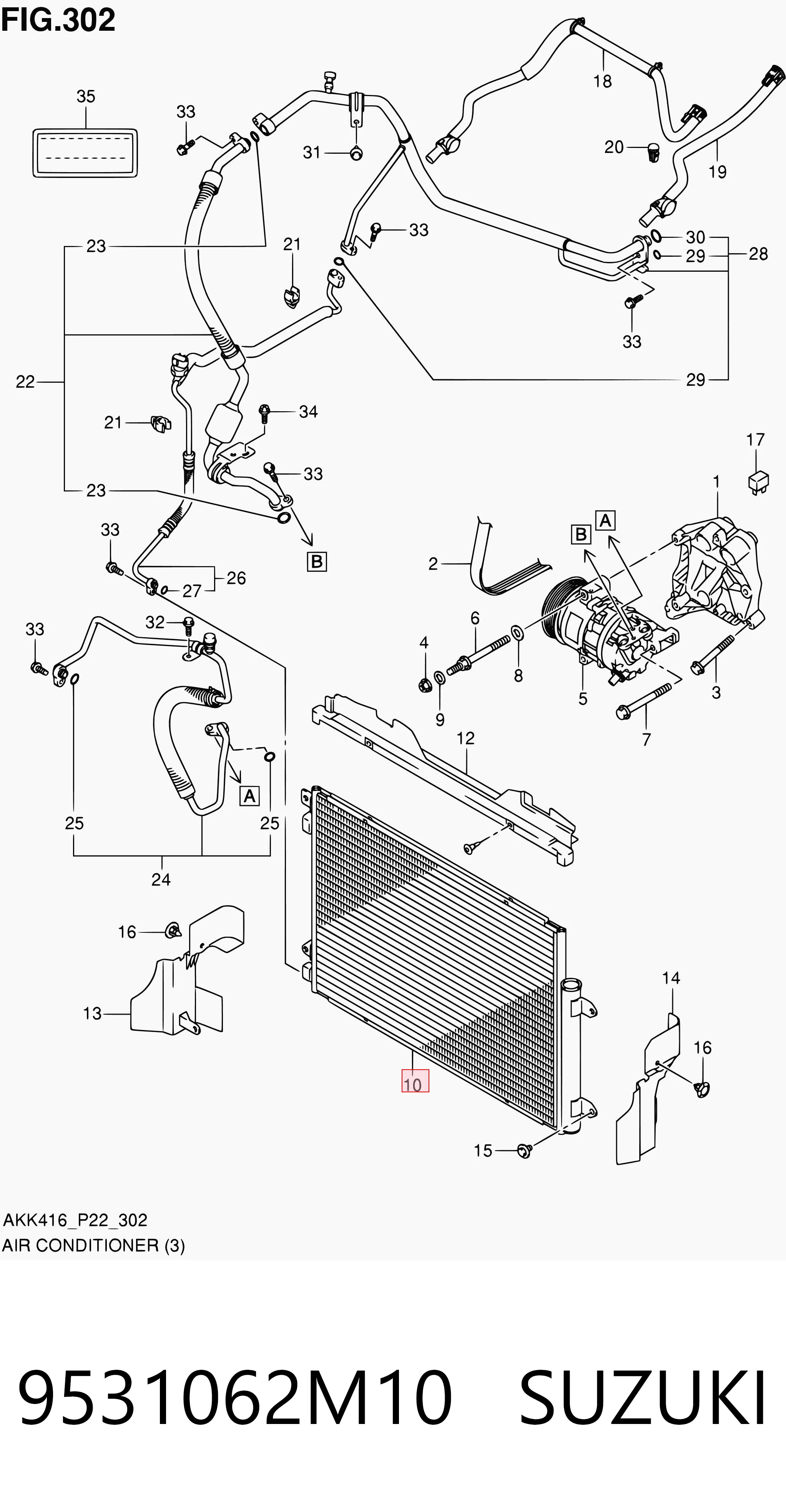 Condensador aire acondicionado para Suzuki Vitara LY