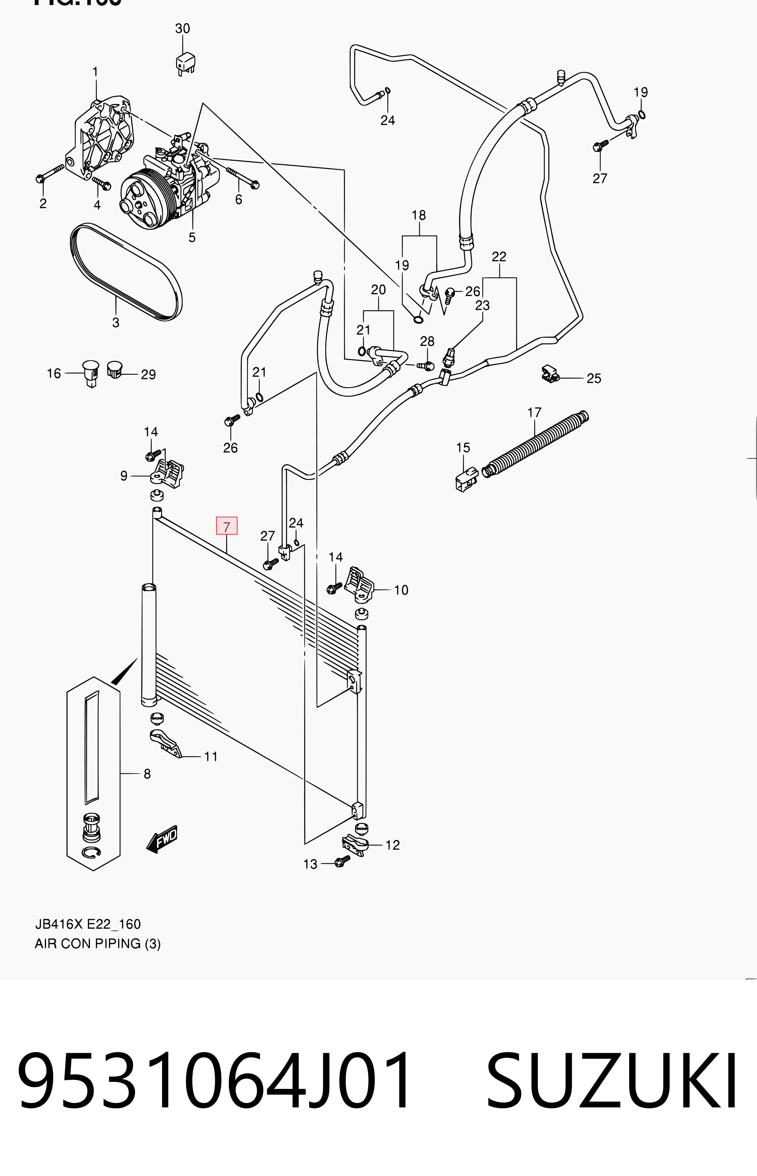Condensador aire acondicionado Suzuki Grand Vitara  (JB)