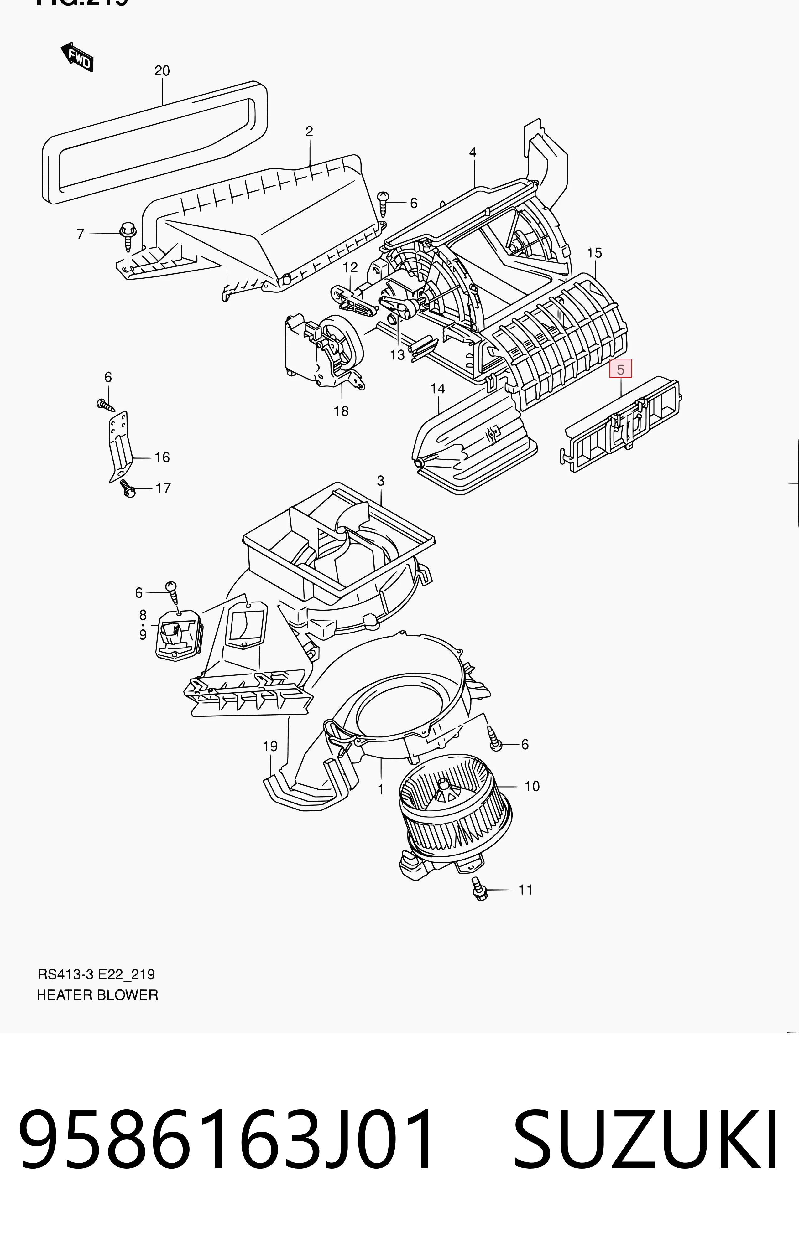Filtro de habitáculo 9586163J01 SUZUKI