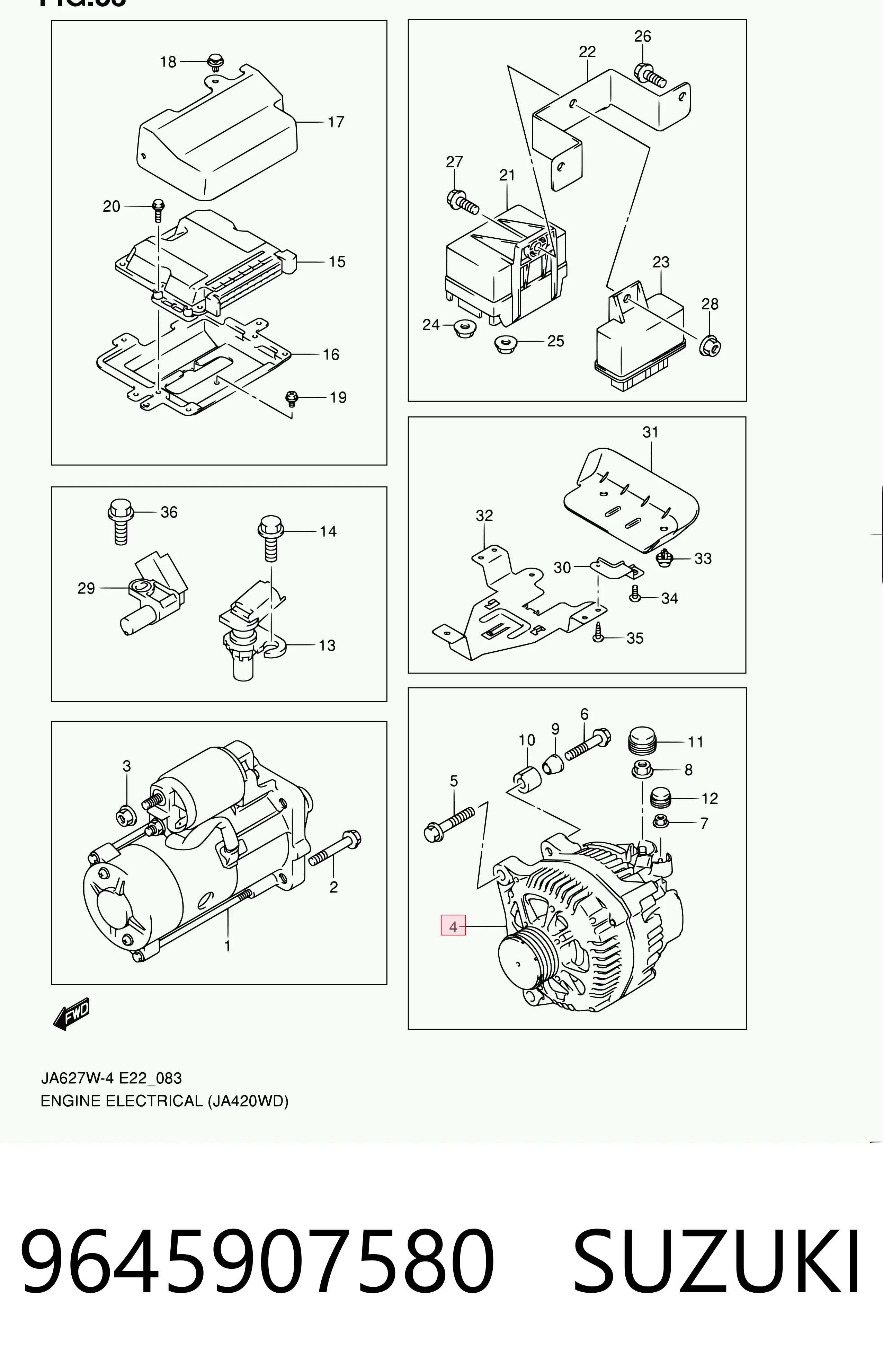 9645907580 Suzuki Alternador de coche