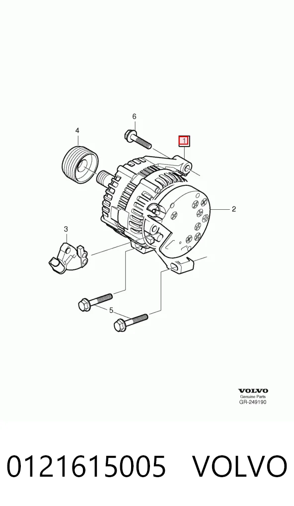 0121615005 Volvo Alternador de coche